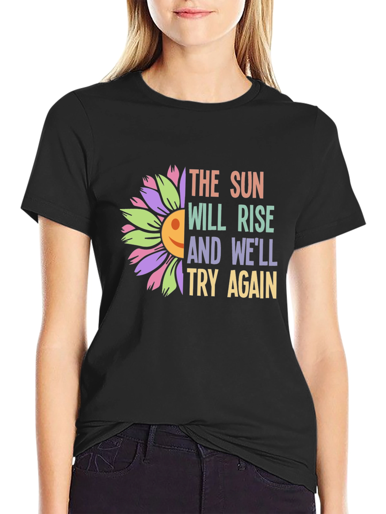 Black Rise Again Sunflower Graphic Tee view 2