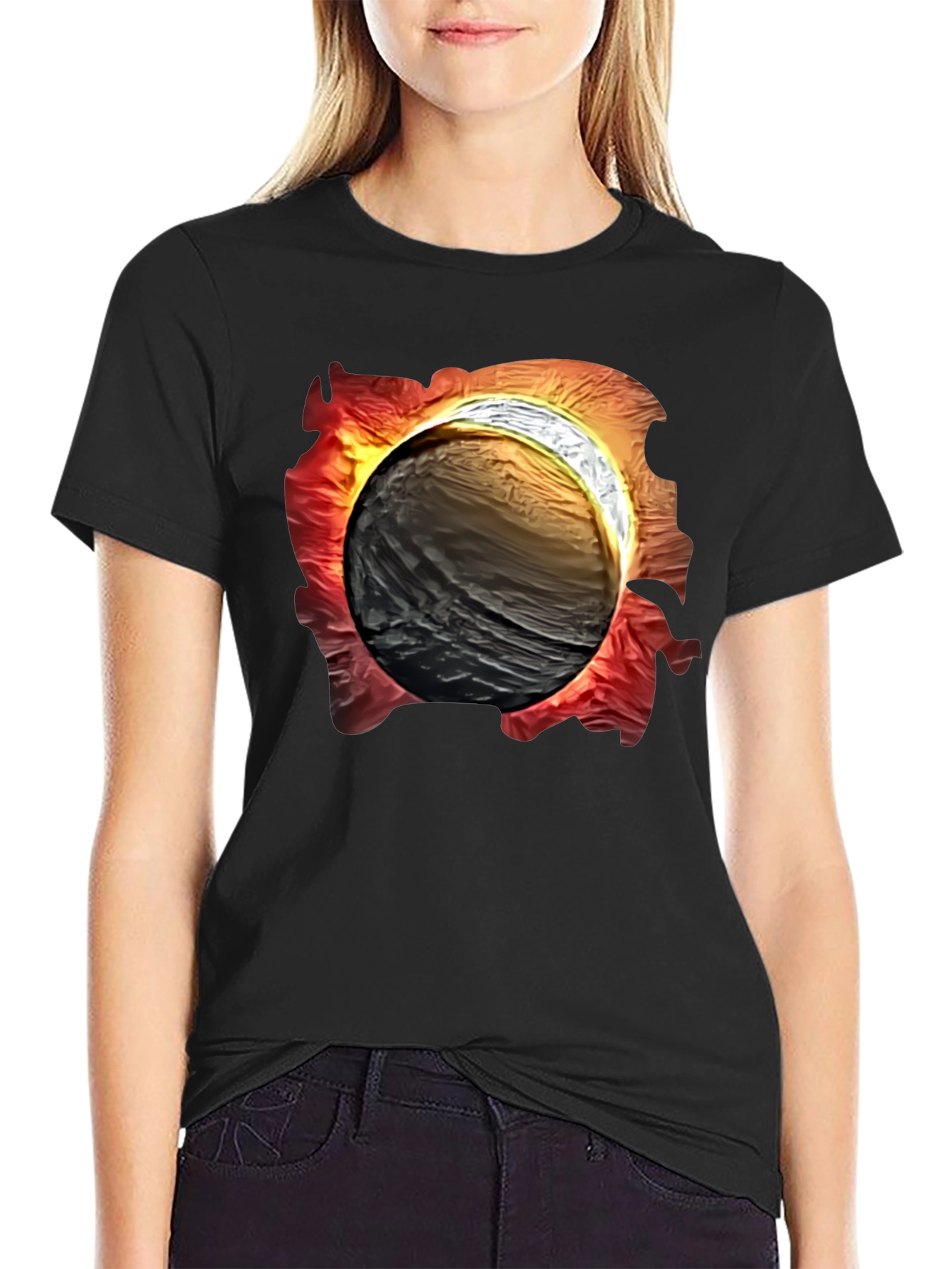 Black Eclipse Graphic Tee - Men's Black T-Shirt view 2