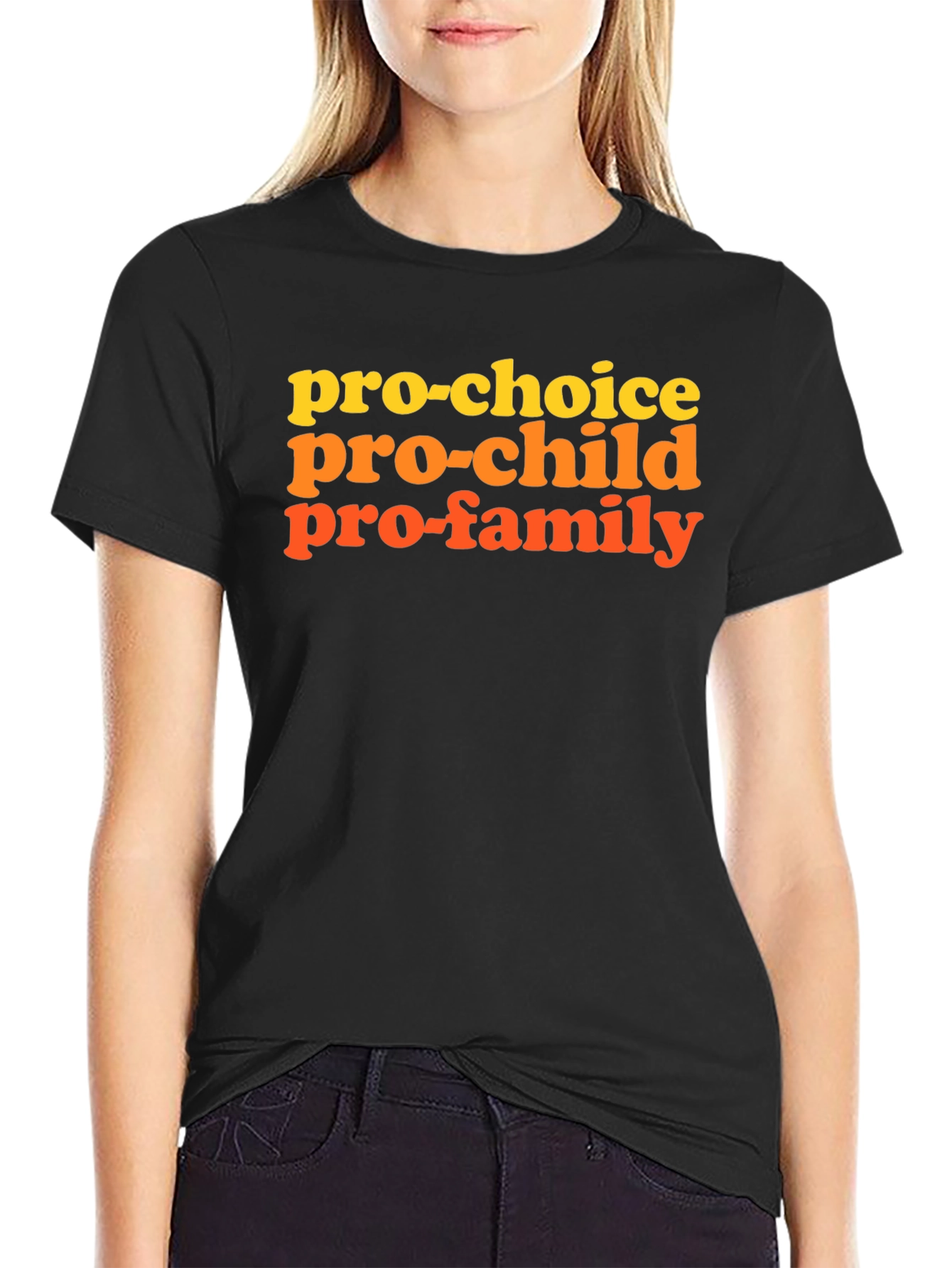 Black Pro-Choice, Pro-Child, Pro-Family Graphic T-Shirt view 2