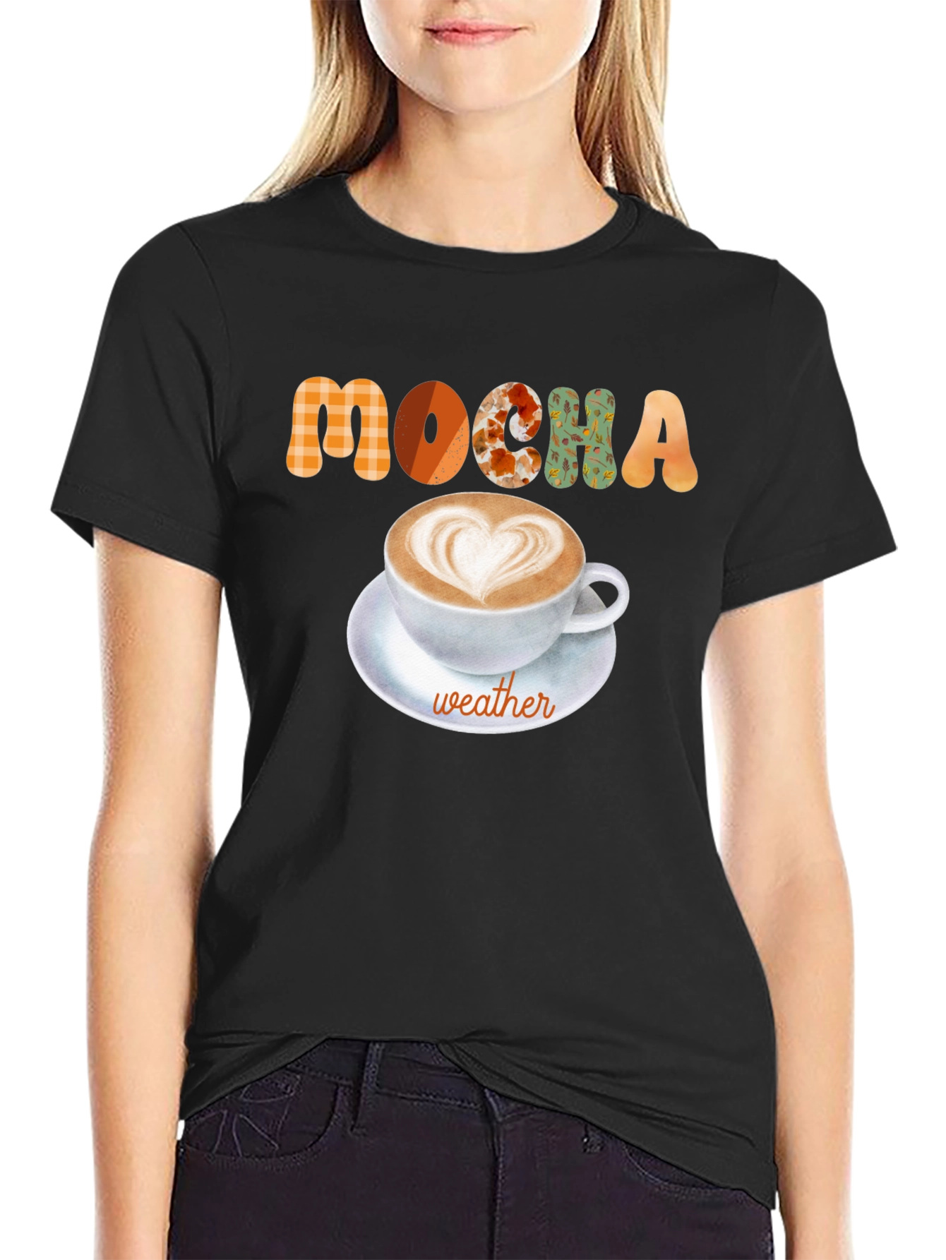 Black Mocha Weather T-Shirt Fall Coffee Latte Shirt view 2