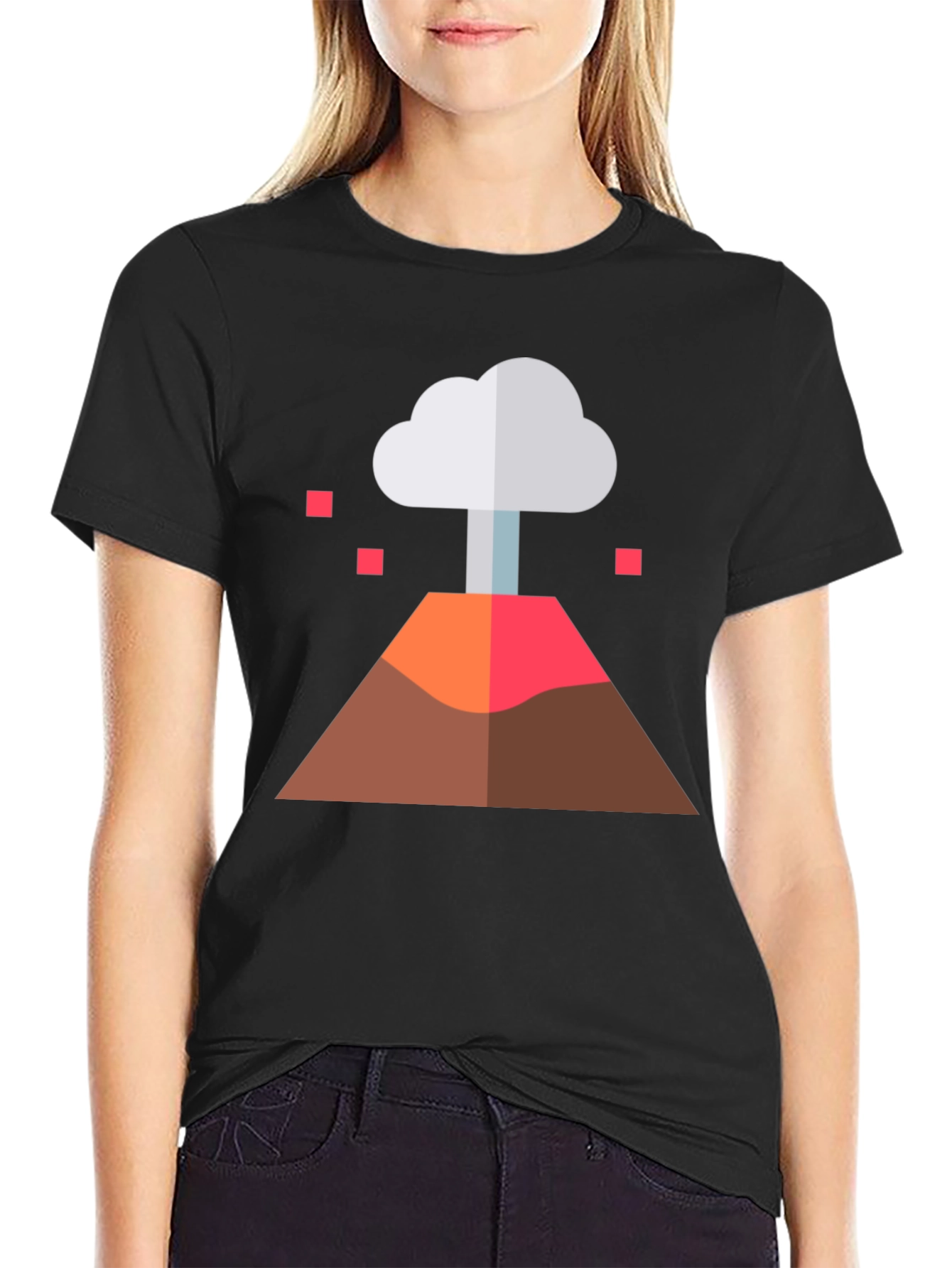 Black Volcano Graphic Tee - Black Cotton Blend view 2