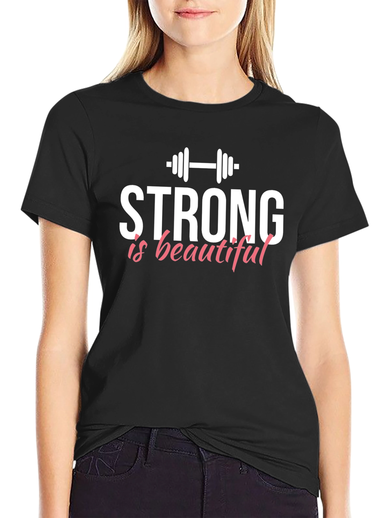 Black Strong Is Beautiful Graphic T-Shirt view 2