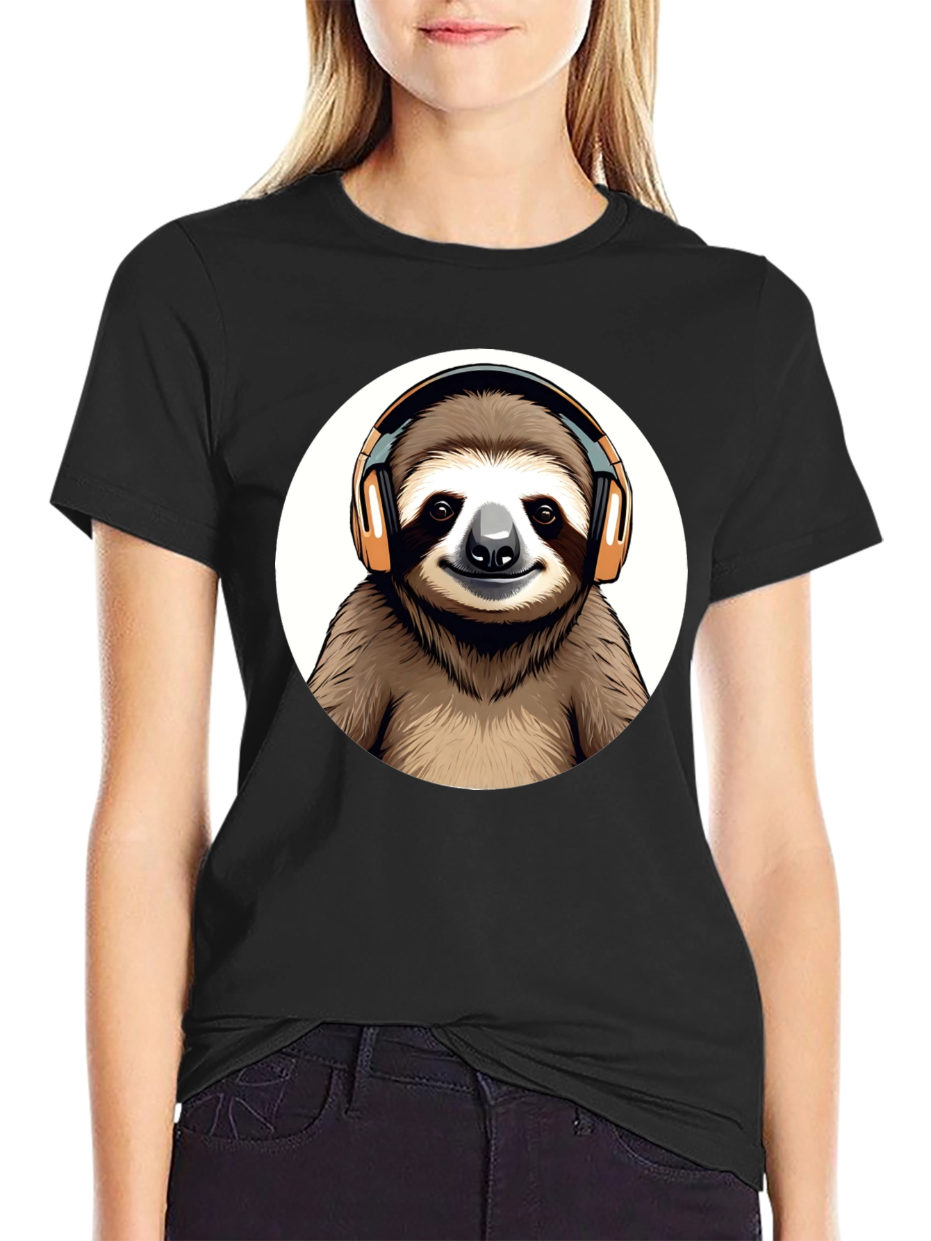 Black Sloth DJ Graphic Tee view 2