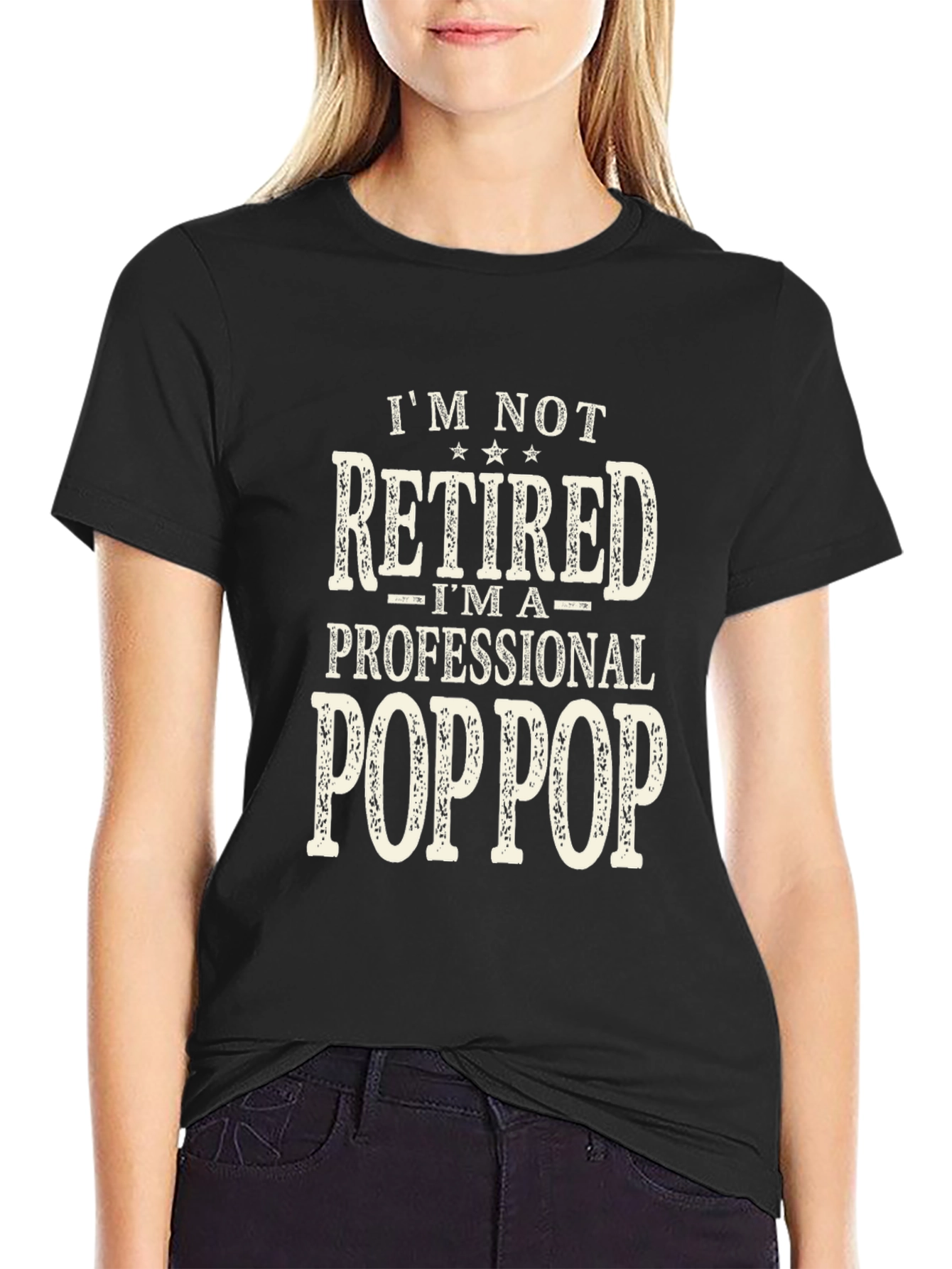 Black Professional Poppop Funny T-Shirt view 2