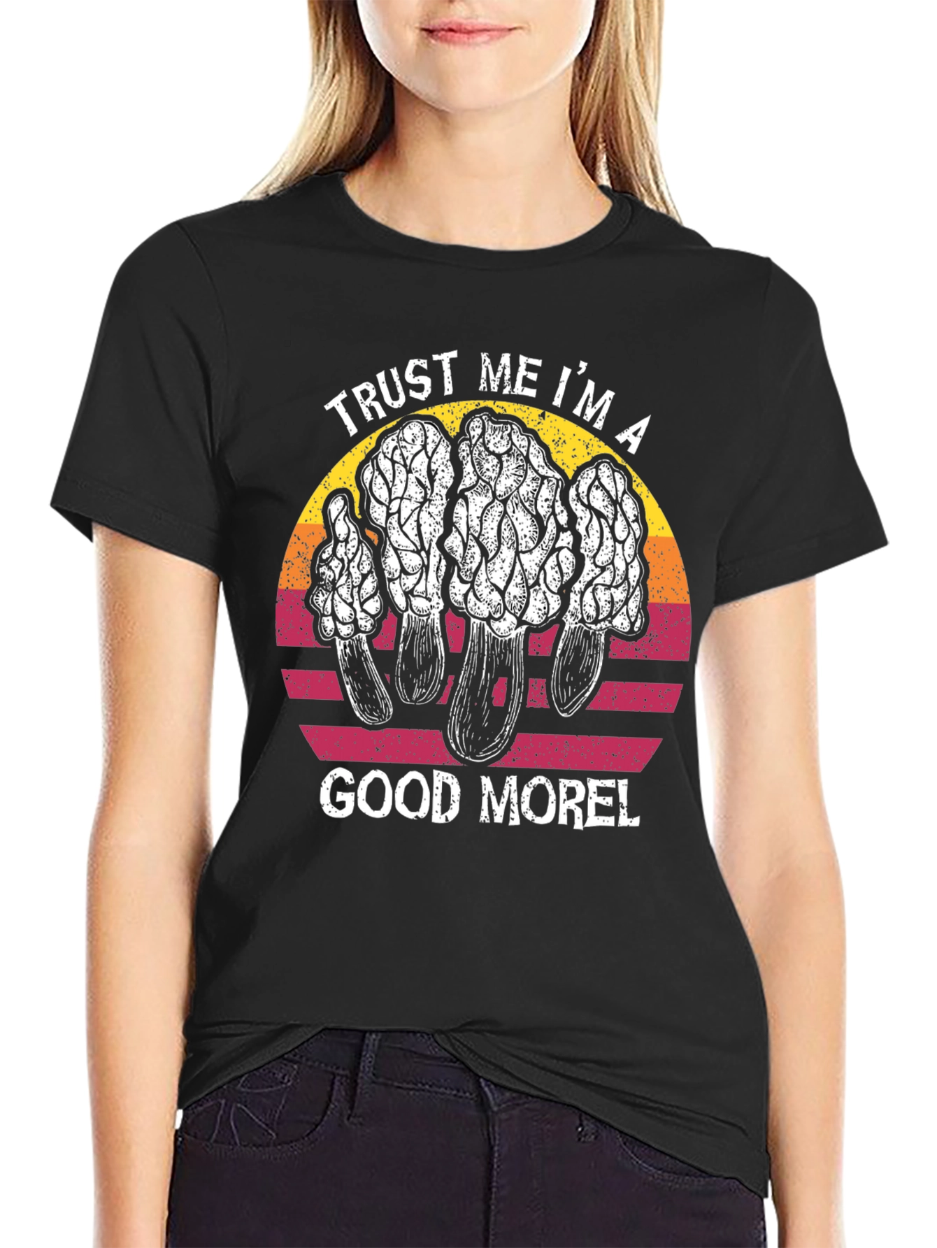 Black Trust Me I'm A Good Morel T-Shirt view 2