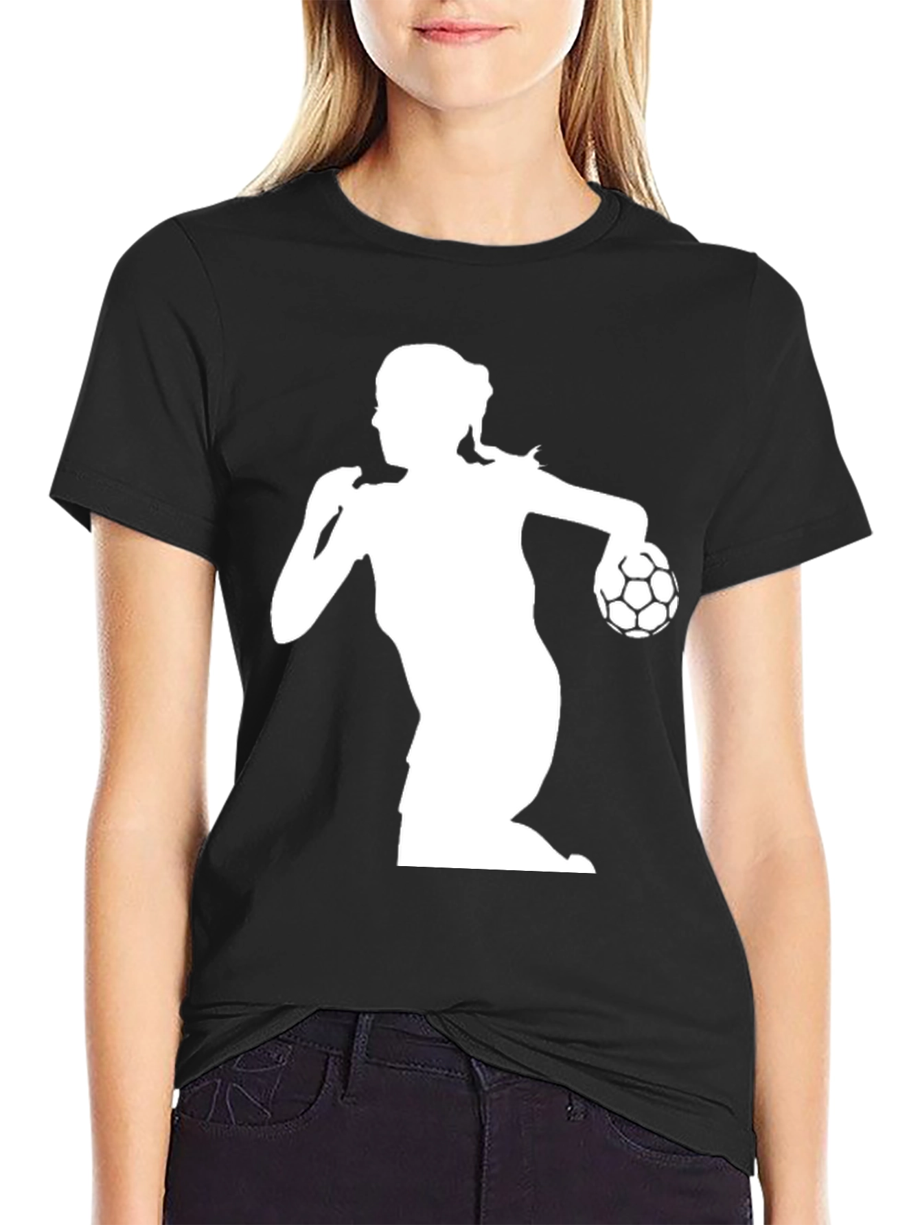 Black Handball Player Graphic Tee - Black view 2