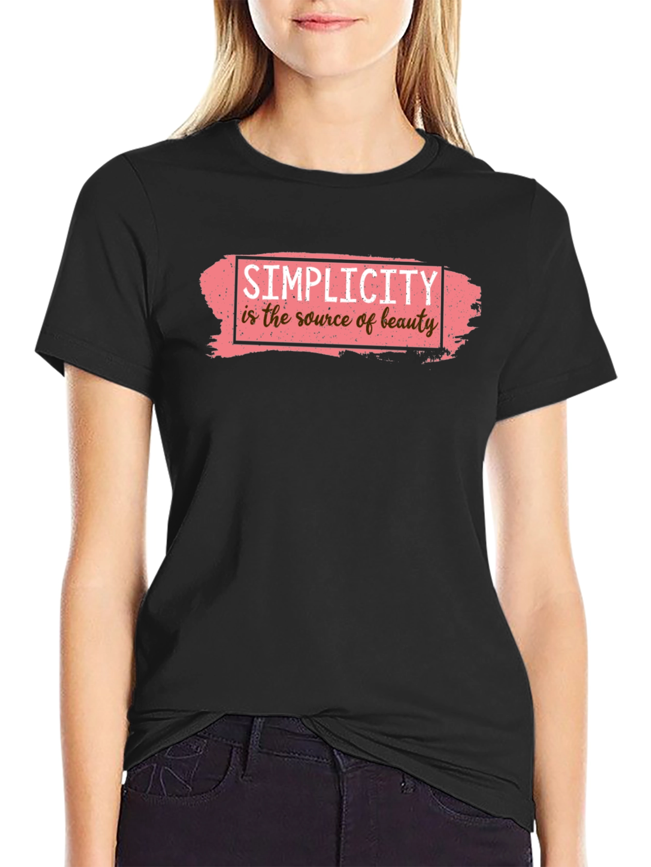 Black Simplicity is Beauty Black Graphic Tee view 2