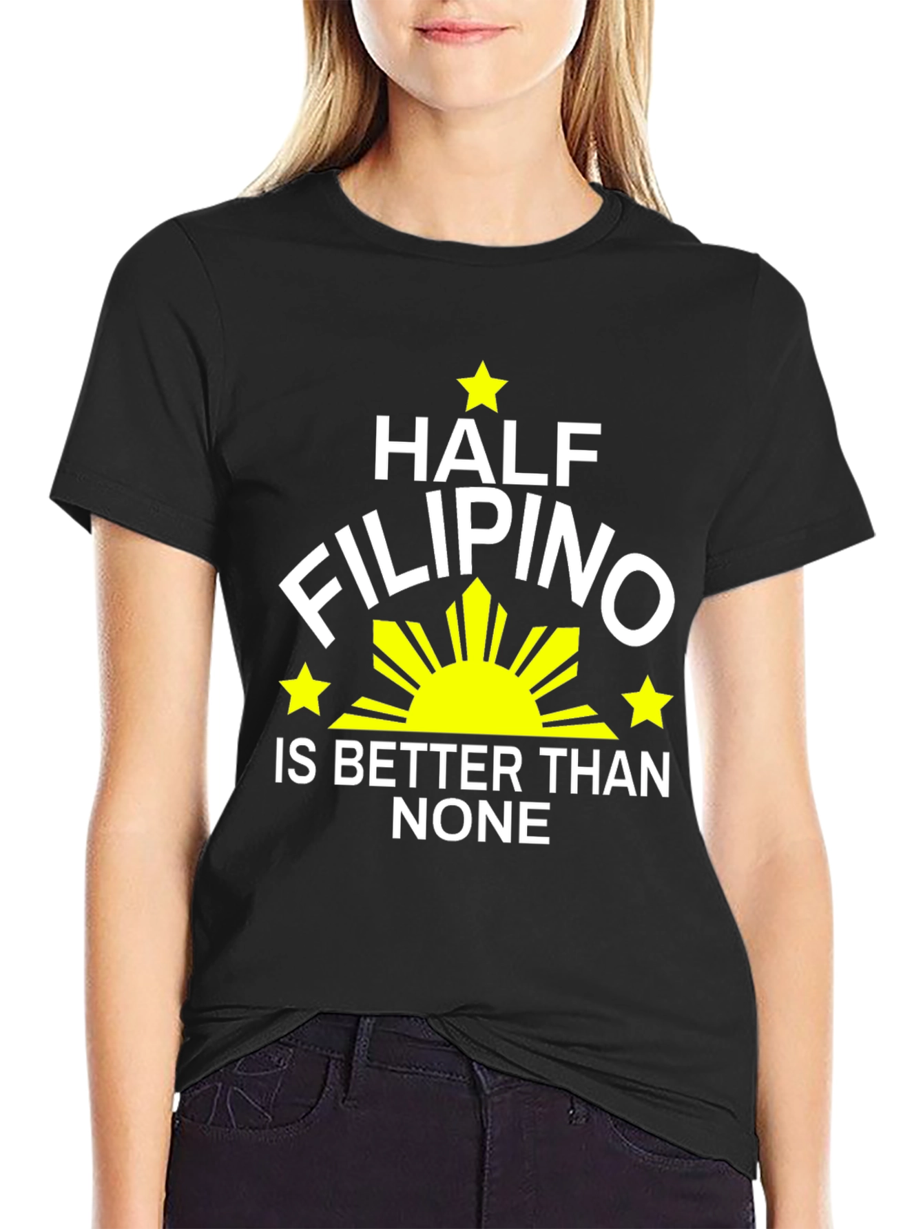 Black Half Filipino Better Than None Black Tee view 2