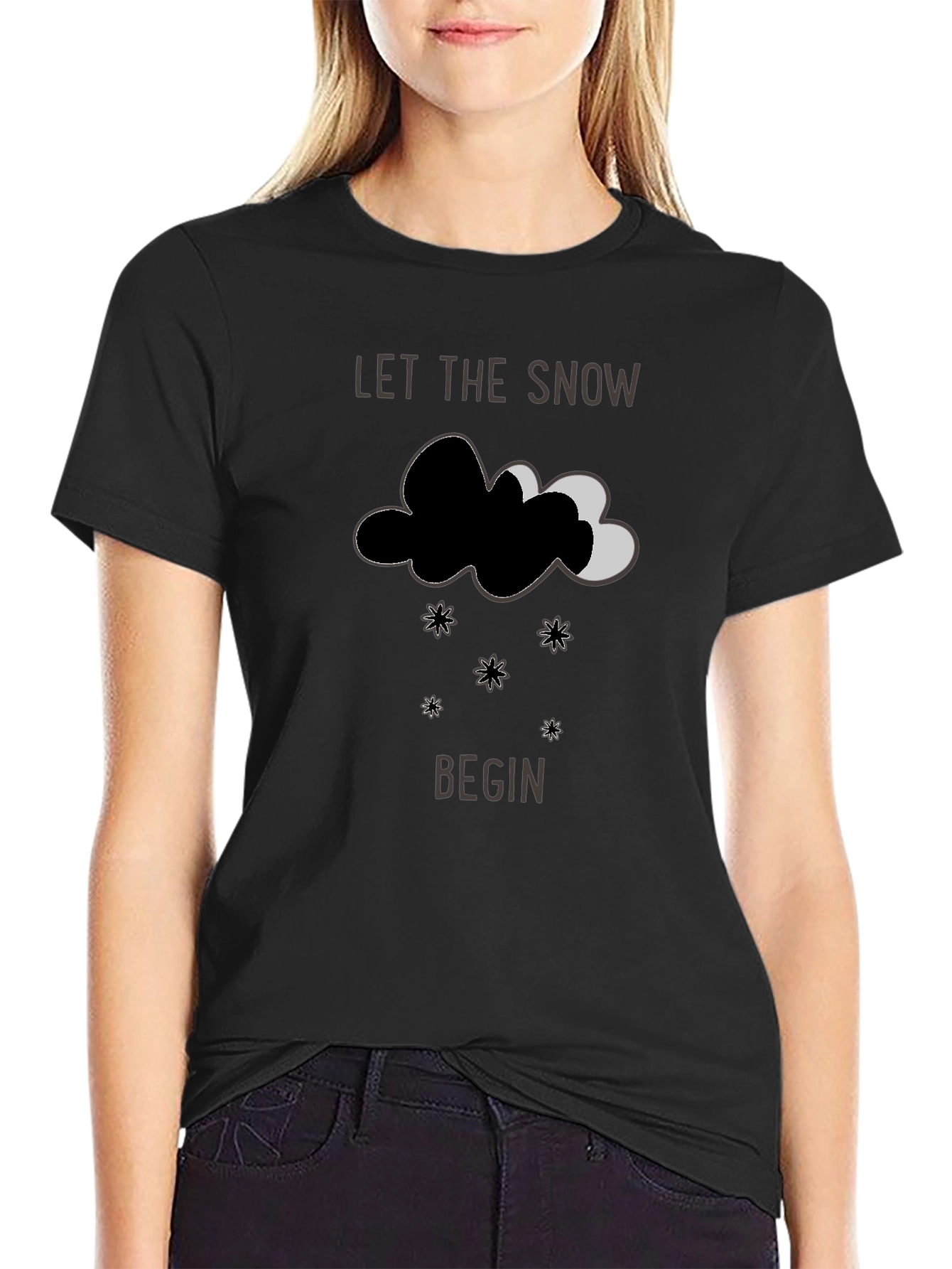 Black Let it Snow Graphic Tee view 2