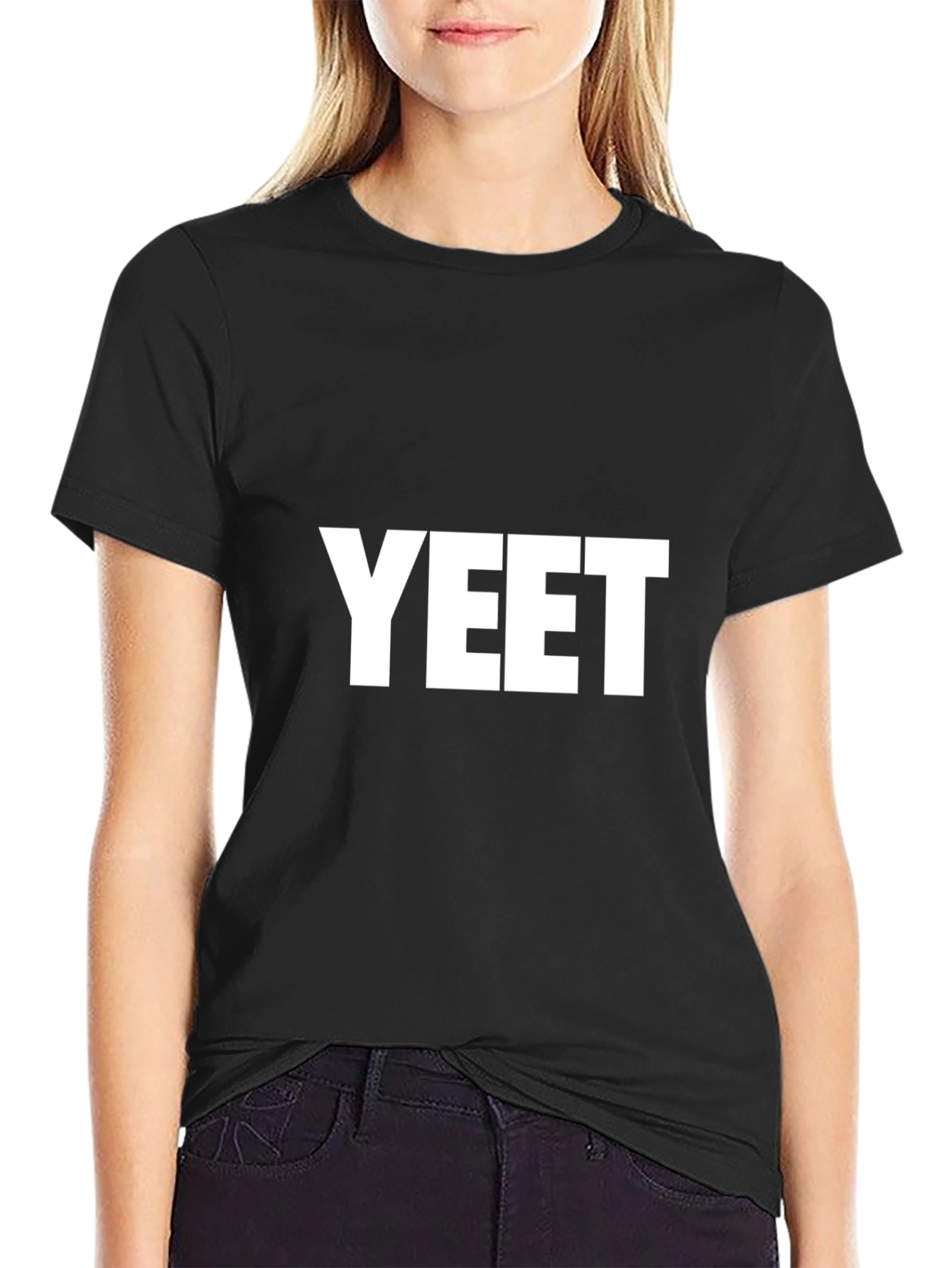 Black YEET Graphic Tee - Casual Style, Black view 2