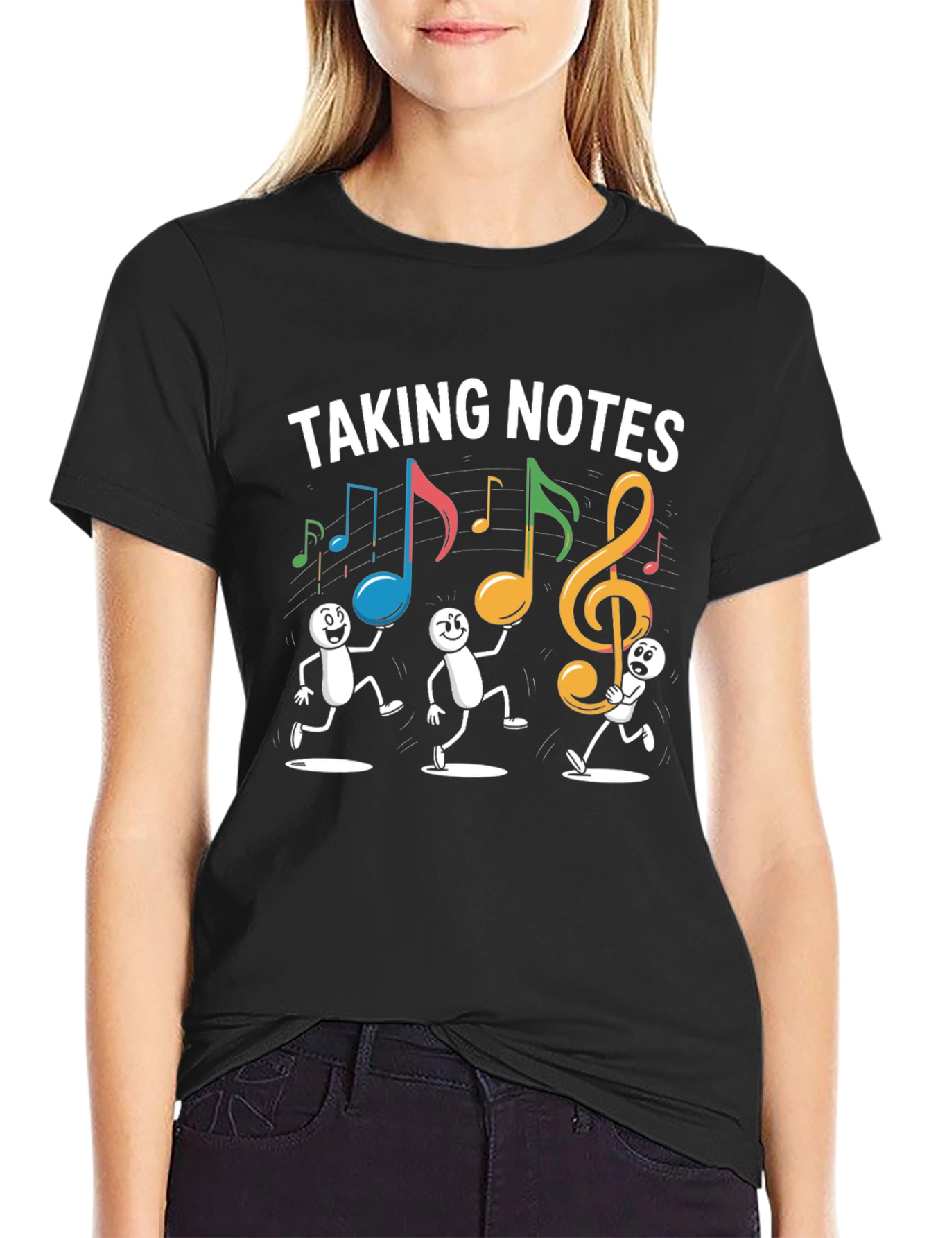 Black Taking Notes Graphic Tee view 2