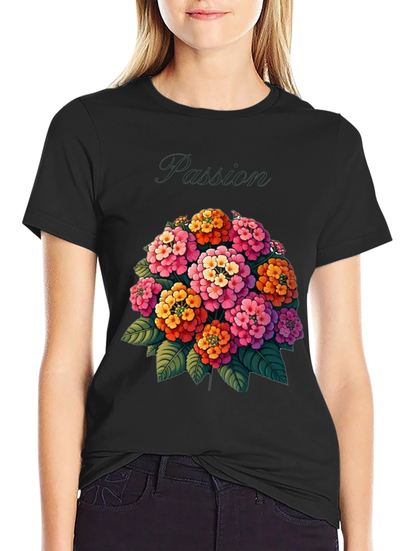 Black Passion Flower T-Shirt view 2