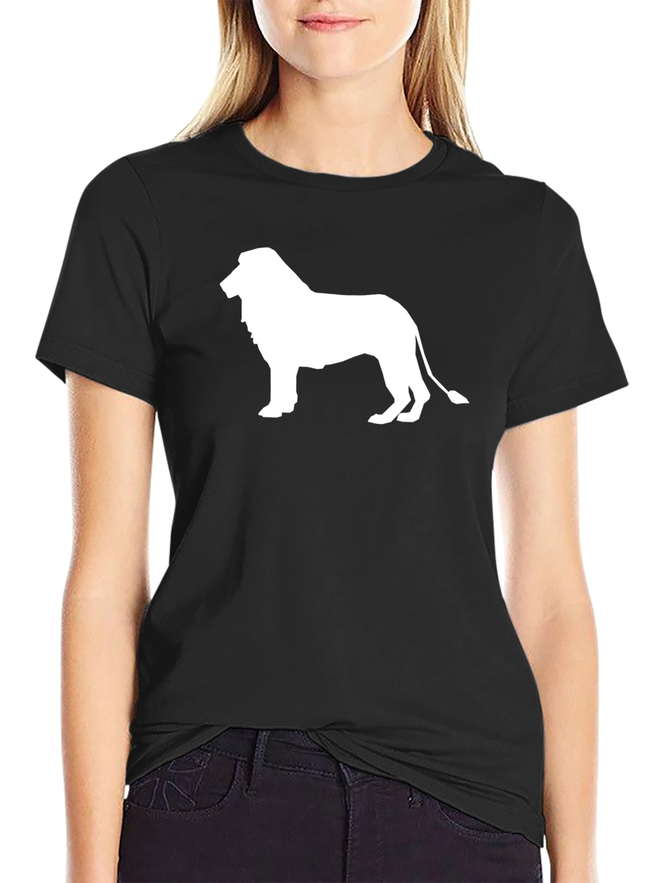 Black Lion Silhouette Black T-Shirt view 2