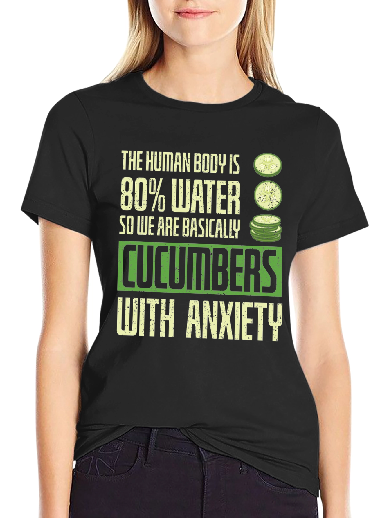 Black Cucumber Anxiety Graphic Tee view 2
