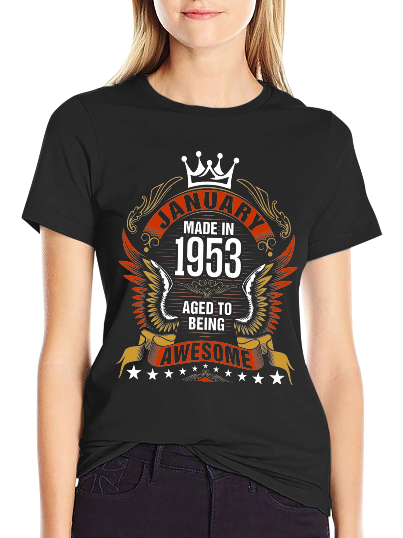 Black January 1953 Aged to Awesome Graphic T-Shirt view 2
