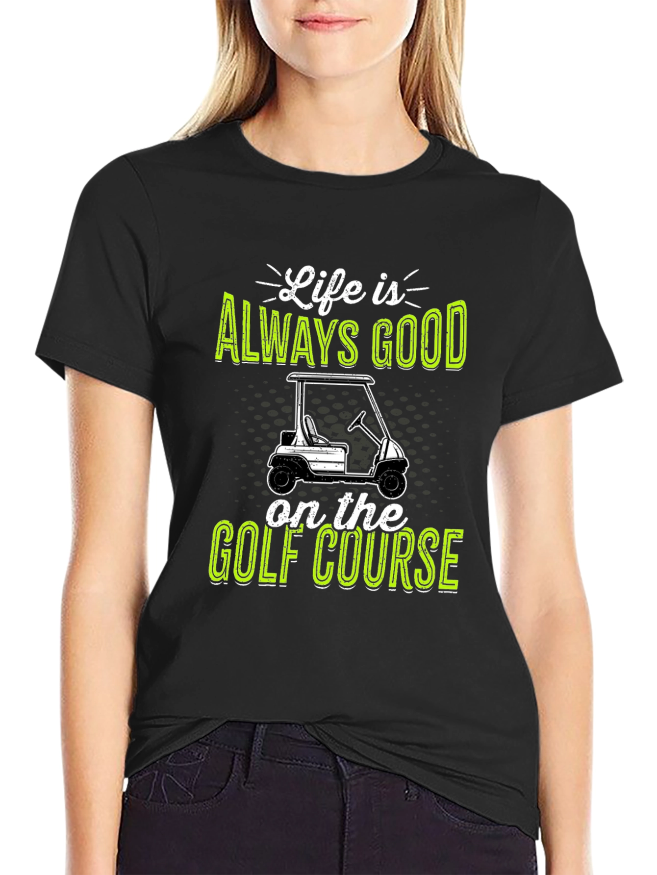 Black Life Is Always Good Golf Course T-Shirt view 2