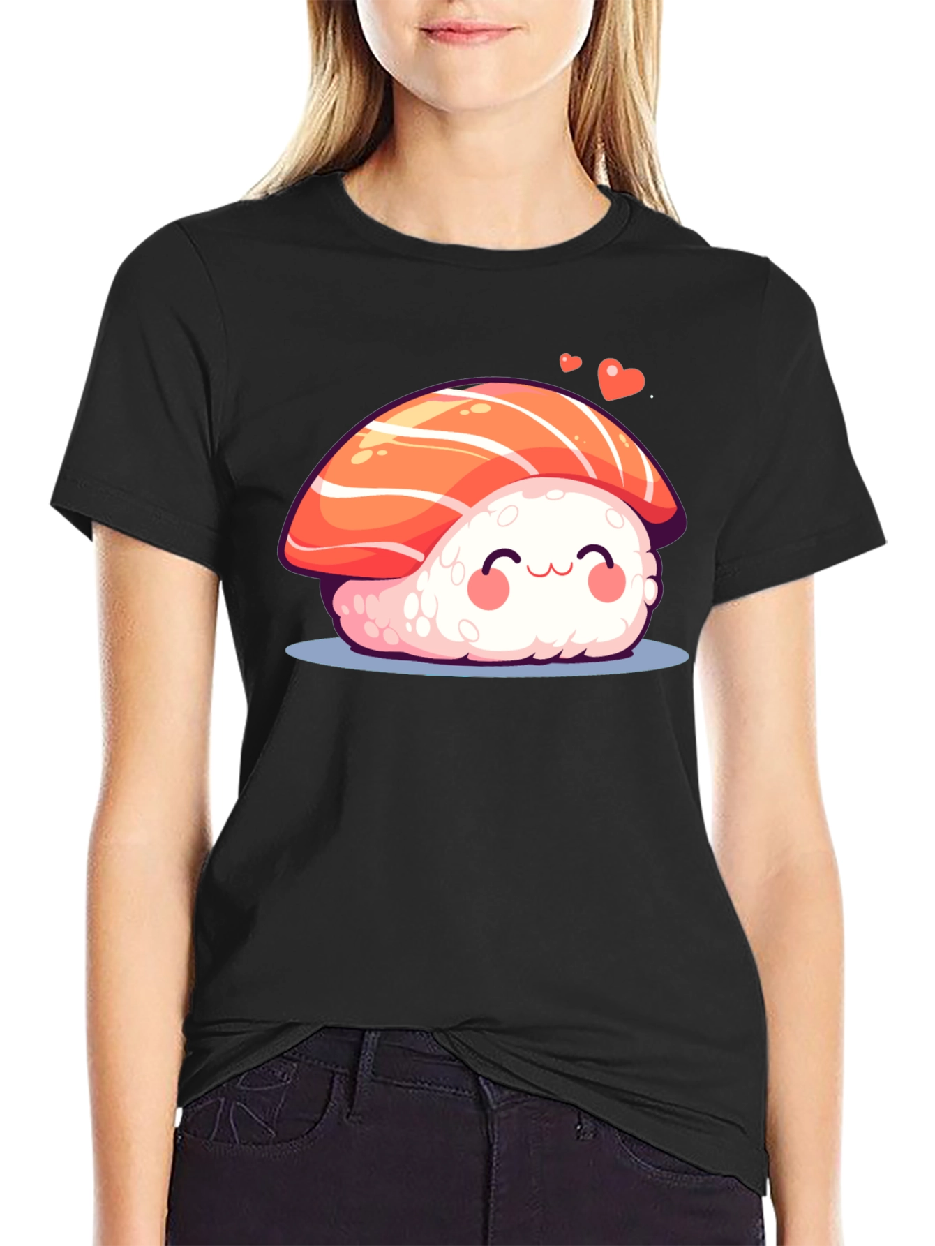 Black Cute Sushi Graphic Tee view 2