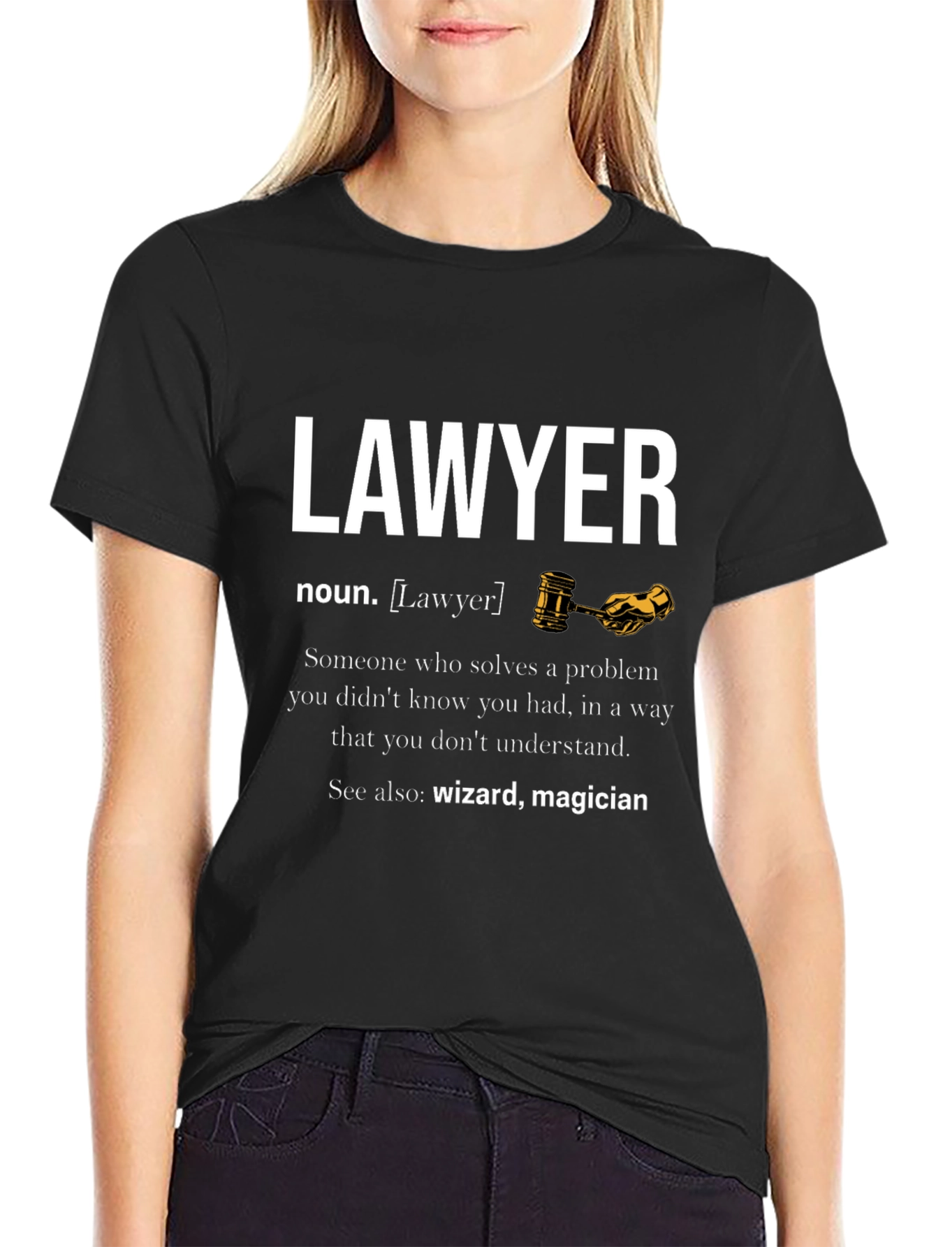 Black Lawyer Definition T-Shirt - Wizard Magician Attorney view 2