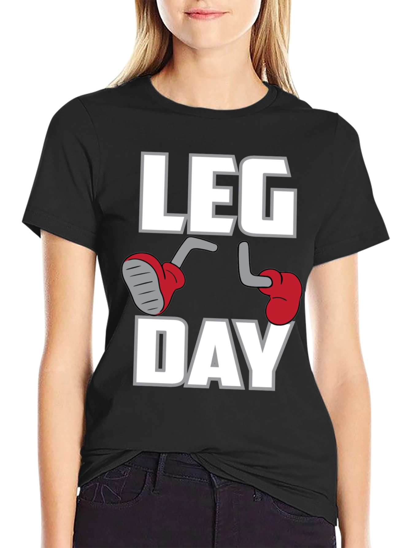 Black Leg Day Graphic T-Shirt - Gym & Workout Apparel view 2