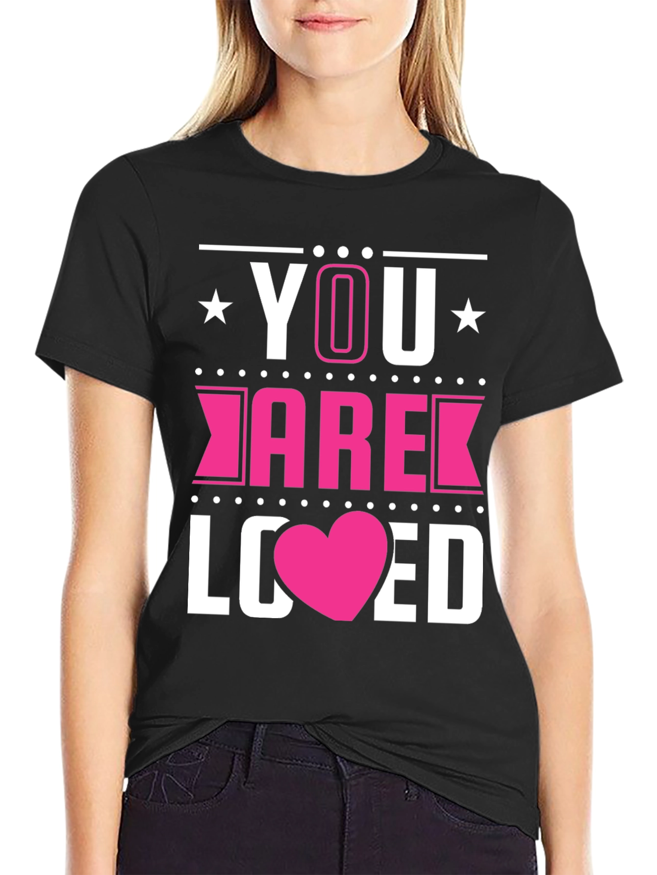 Black You Are Loved T-Shirt - Stylish Graphic Tee view 2