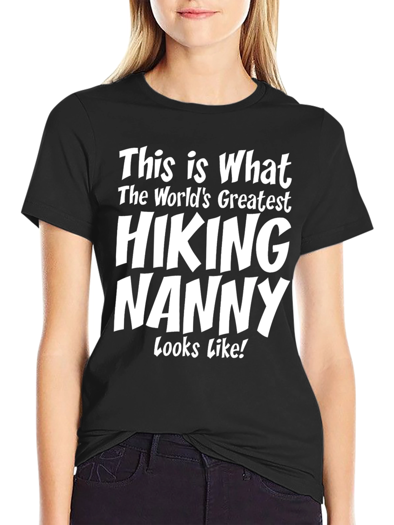 Black Hiking Nanny T-Shirt view 2