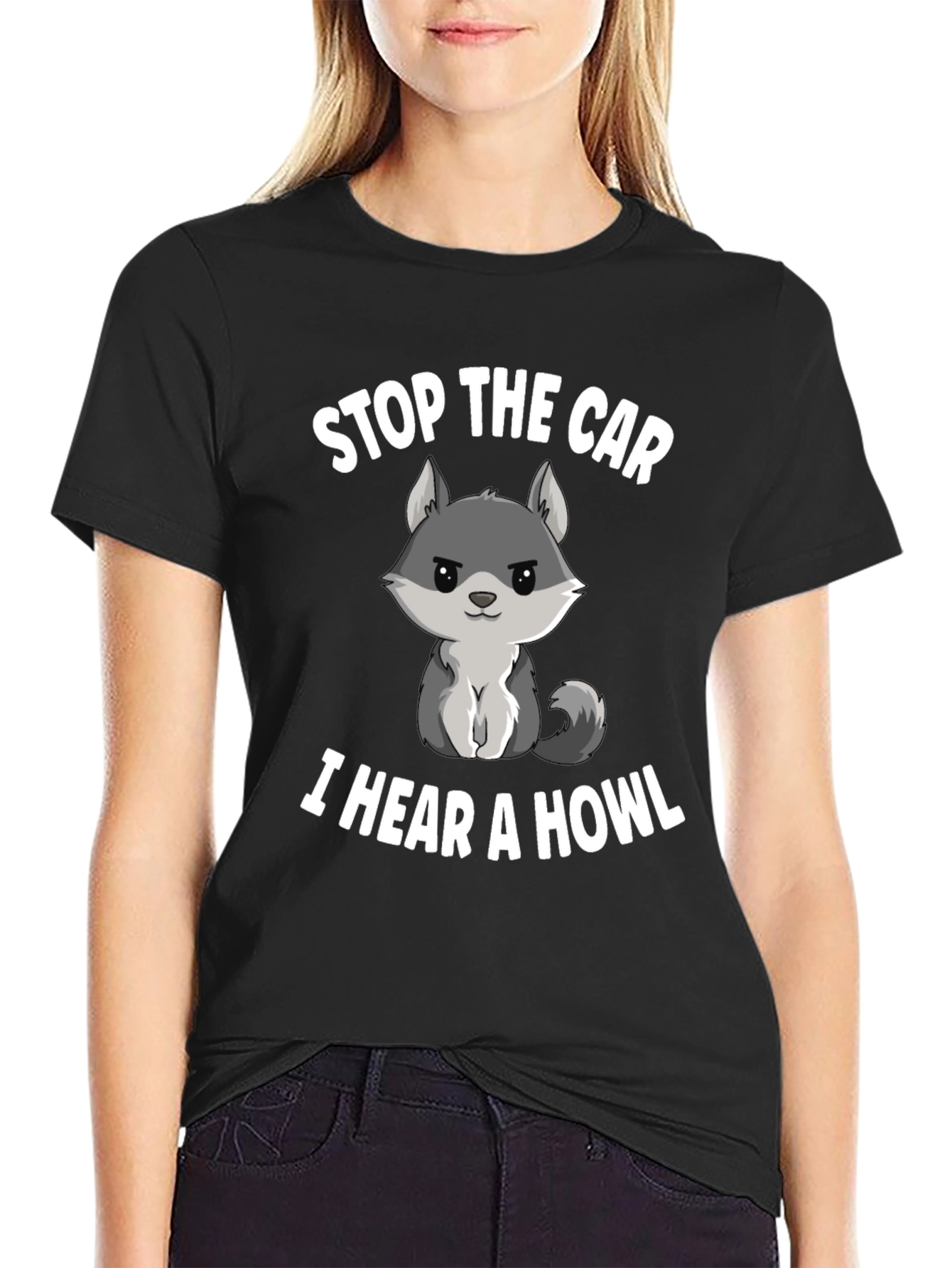 Black Stop the Car, I Hear a Howl T-Shirt view 2