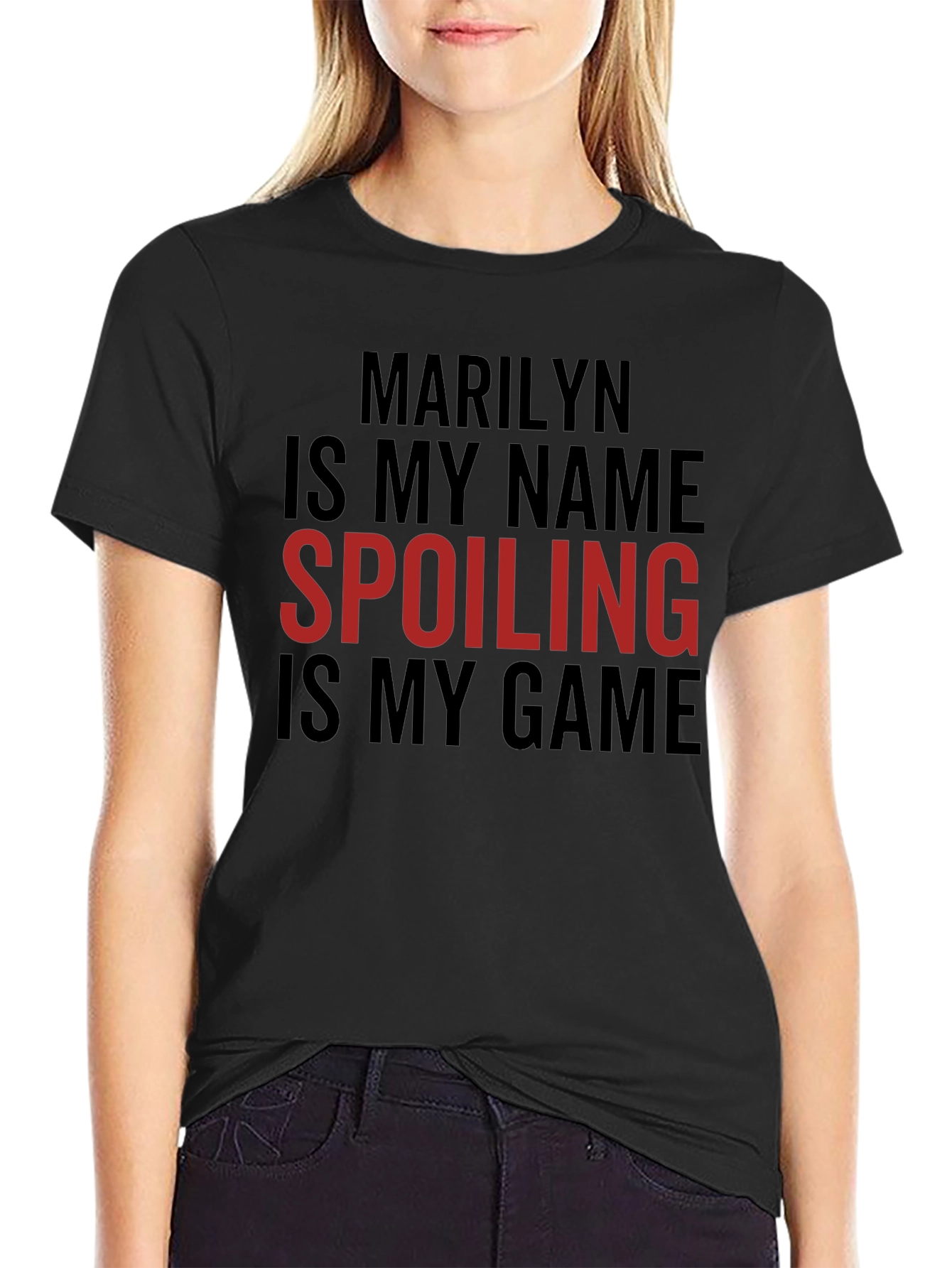Black Marilyn Spoiling Game T-Shirt view 2