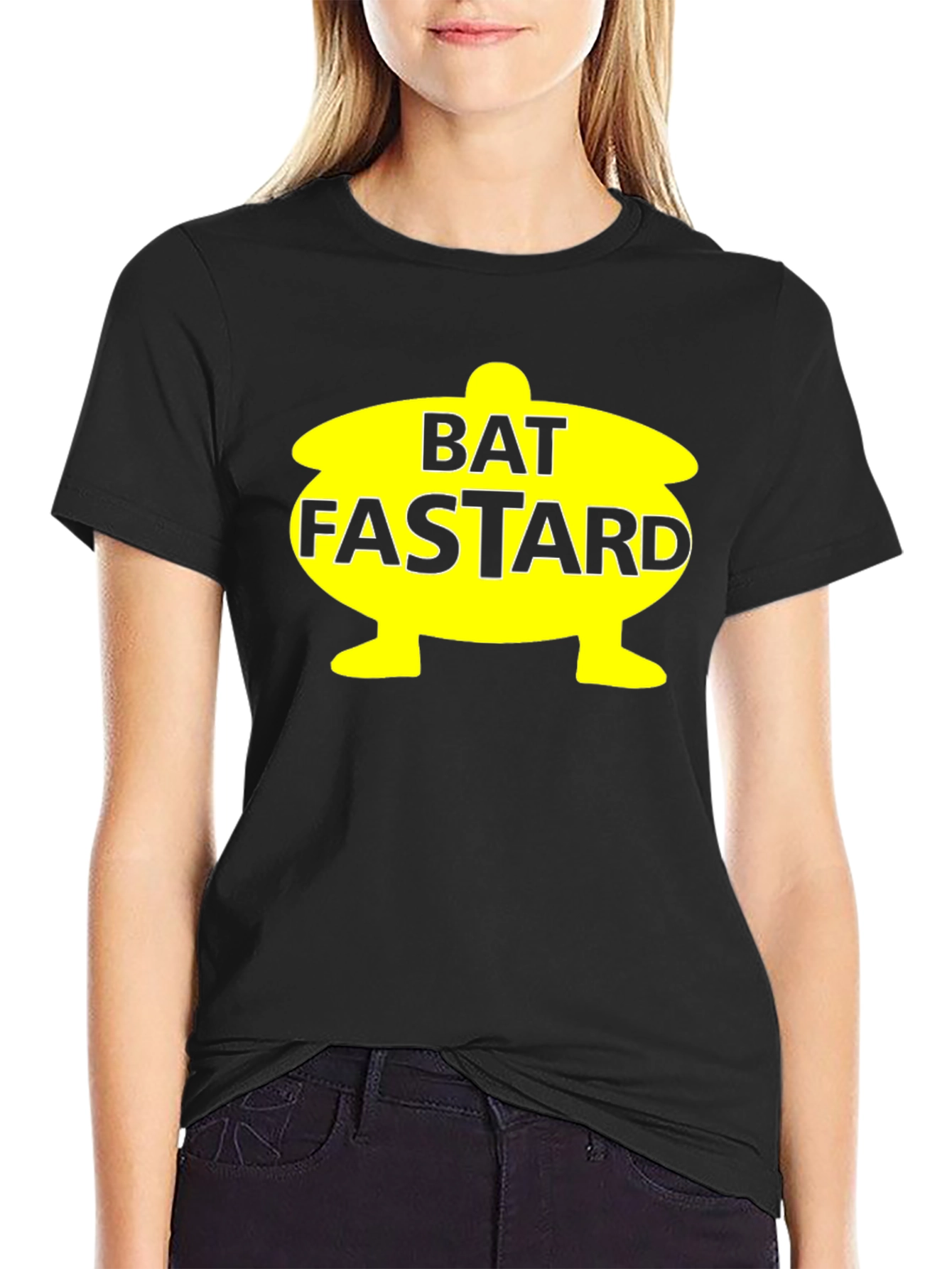 Black Bat Fastard T-Shirt - Novelty Graphic Tee view 2