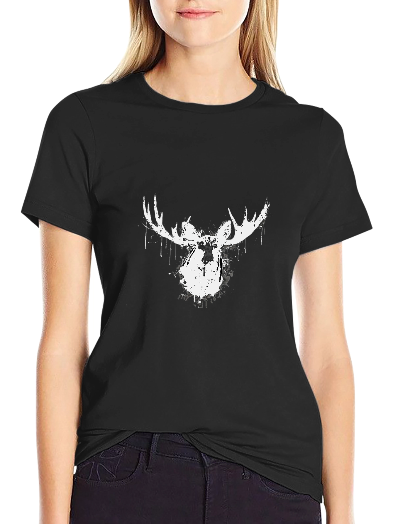 Black Black Moose Graphic T-Shirt for Men view 2