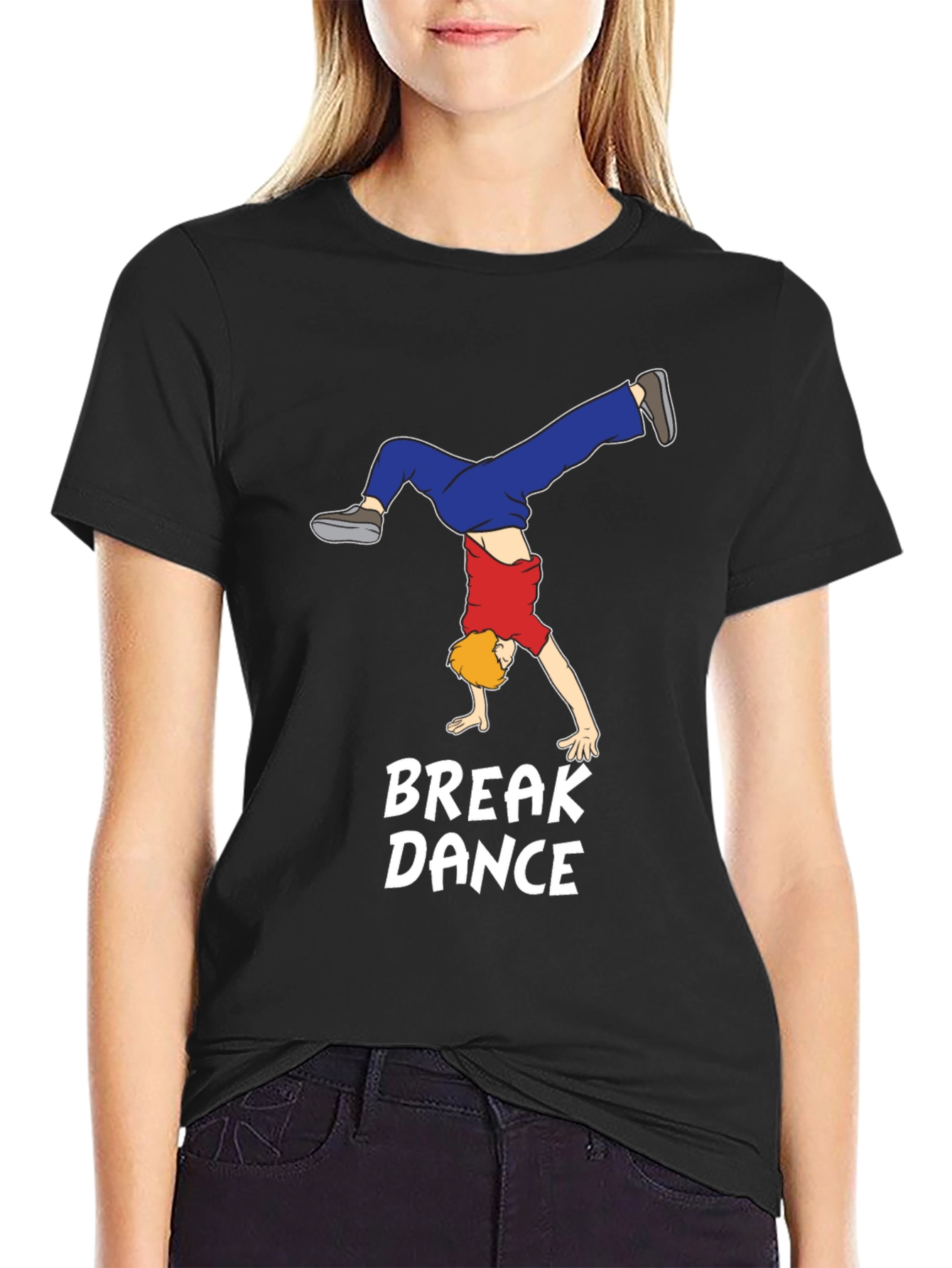 Black Break Dance T-Shirt: Stylish Cotton Tee for Dance Lovers view 2