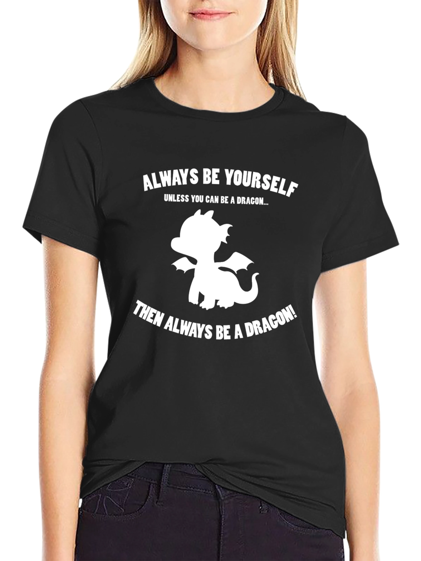 Black Dragon Graphic T-Shirt - Always Be Yourself view 2