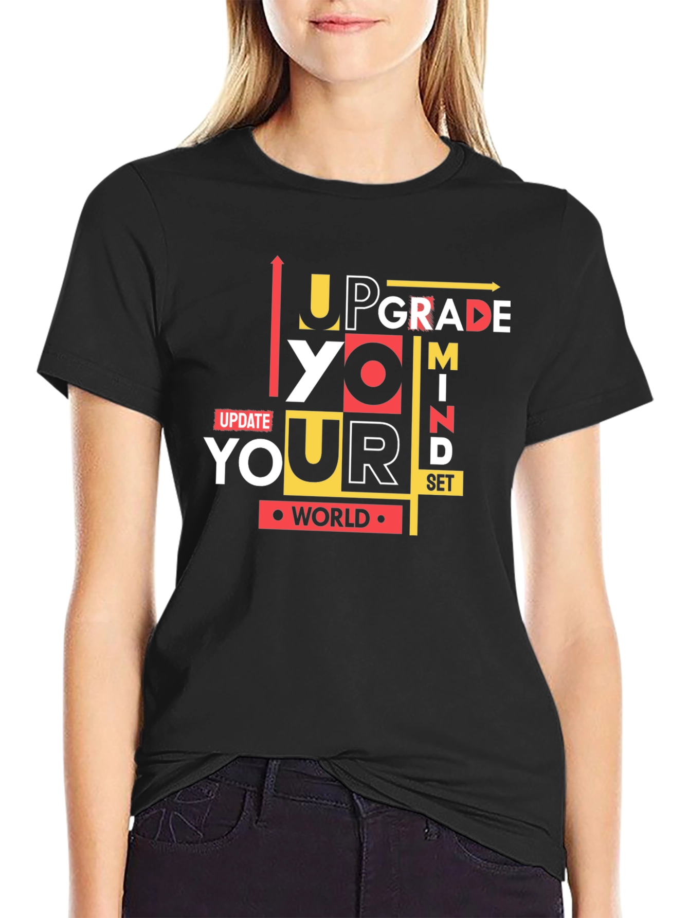 Black Upgrade Your Mindset Graphic T-Shirt view 2
