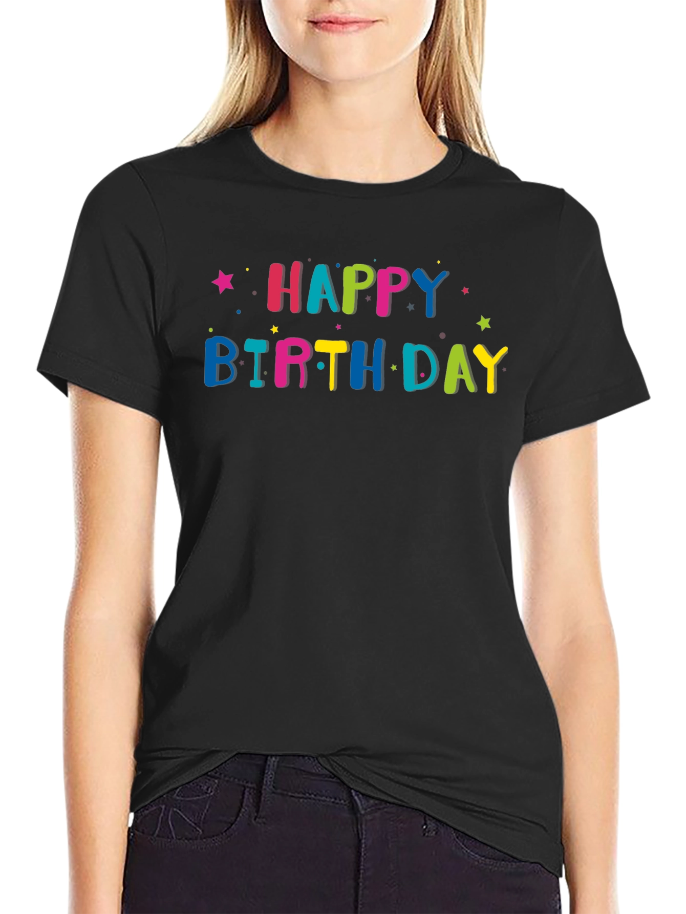 Happy Birthday Graphic Tee - Black - 2