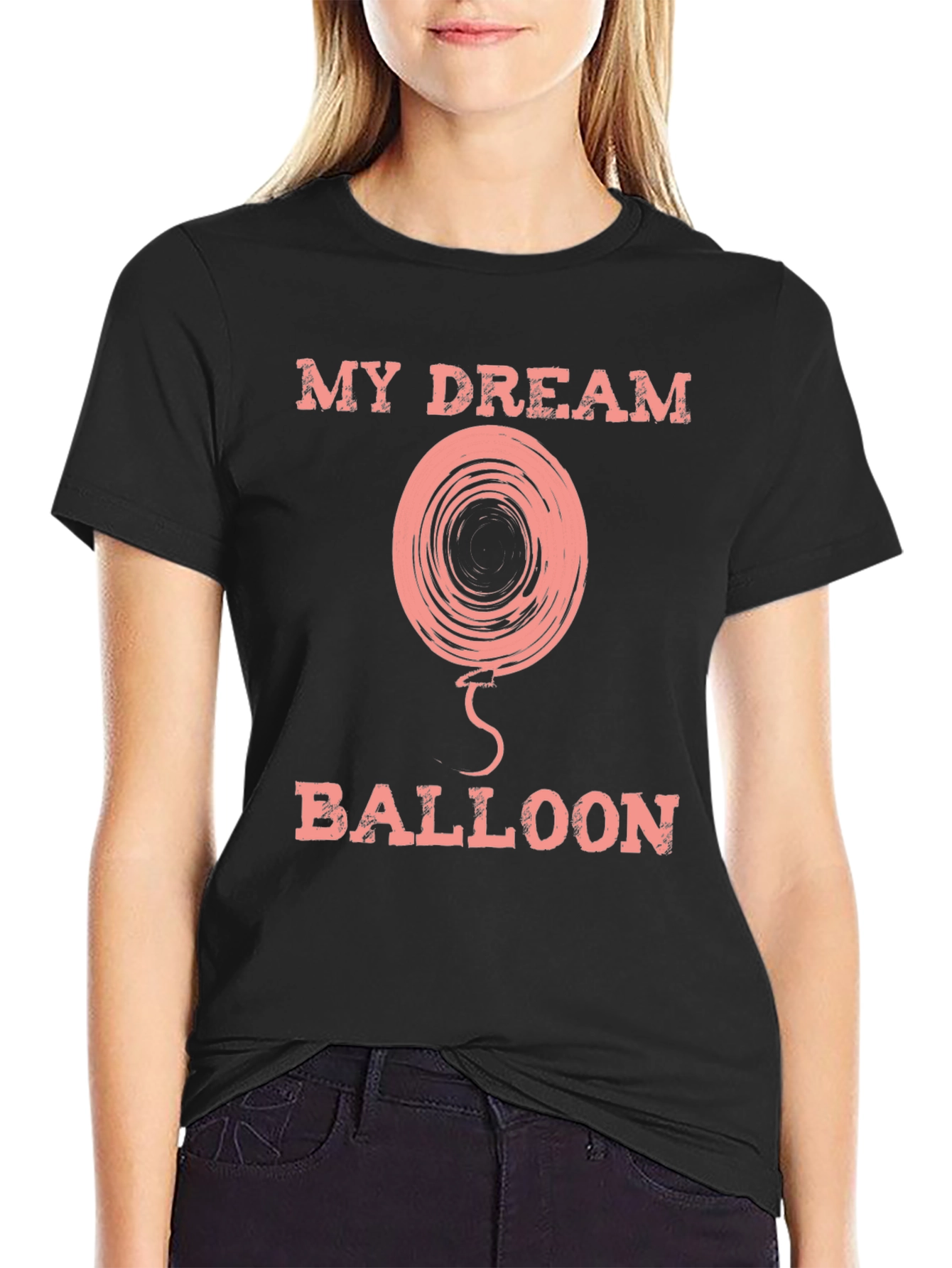 Black My Dream Balloon Black Graphic Tee view 2