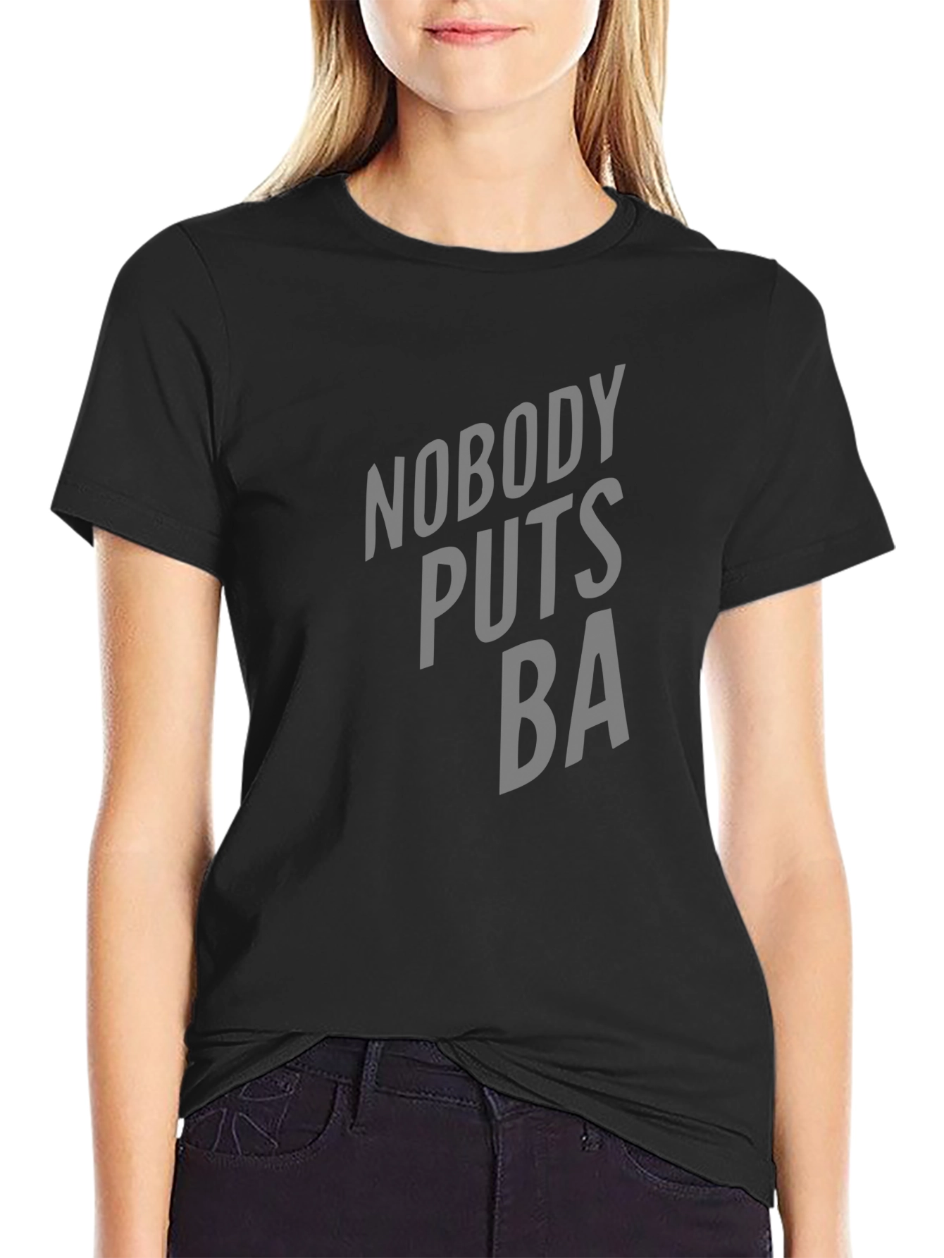 Black Nobody Puts BA T-Shirt - Classic Movie Tee view 2