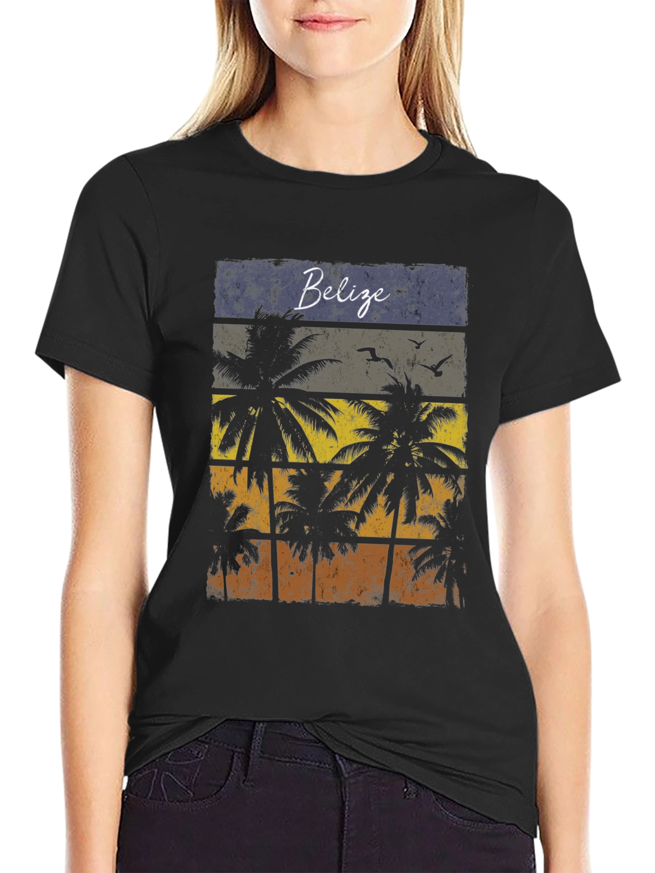 Belize Palm Tree Graphic T-Shirt - 2