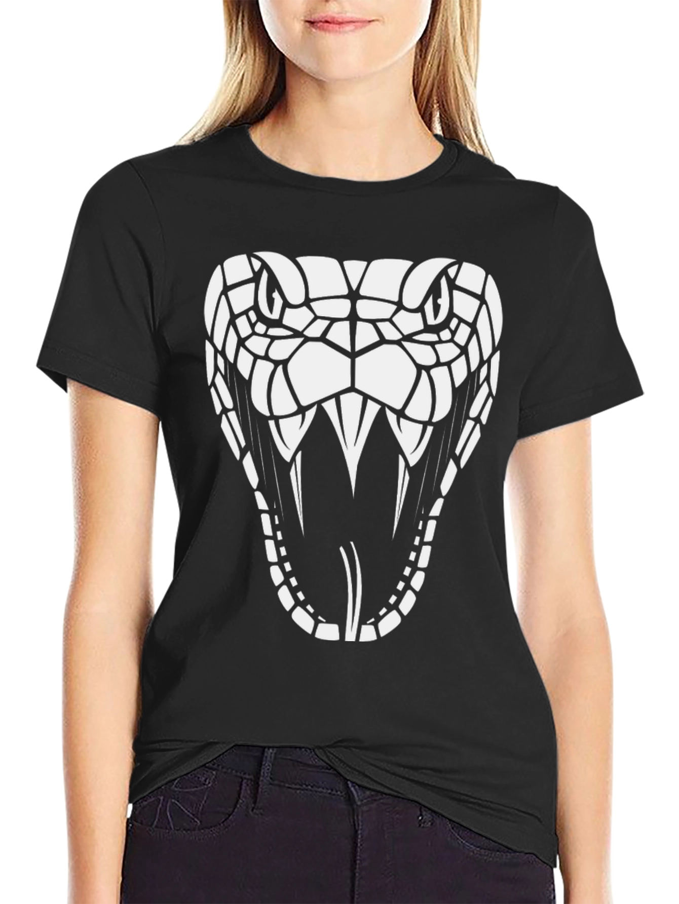 Black Snake T-Shirt - Black Viper Design view 2