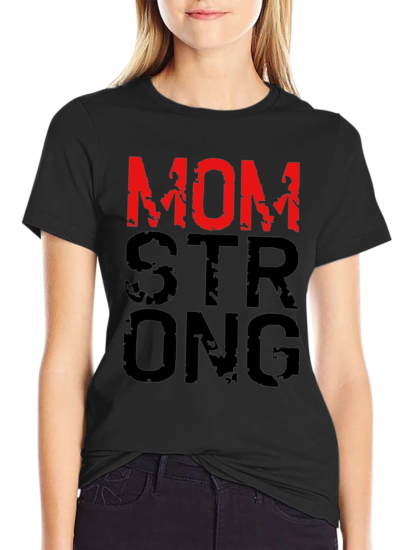 Mom Strong Graphic T-Shirt - Black - 2