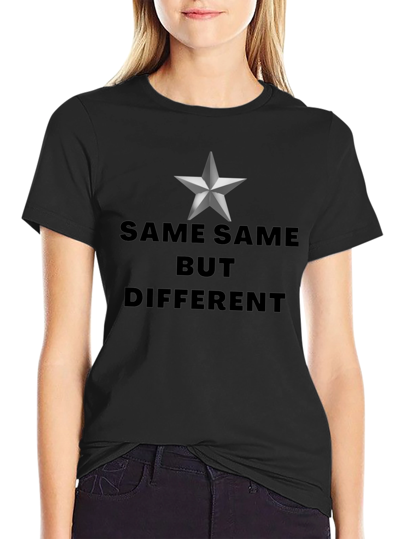 Black Same Same But Different Graphic Tee - Black Cotton Blend view 2