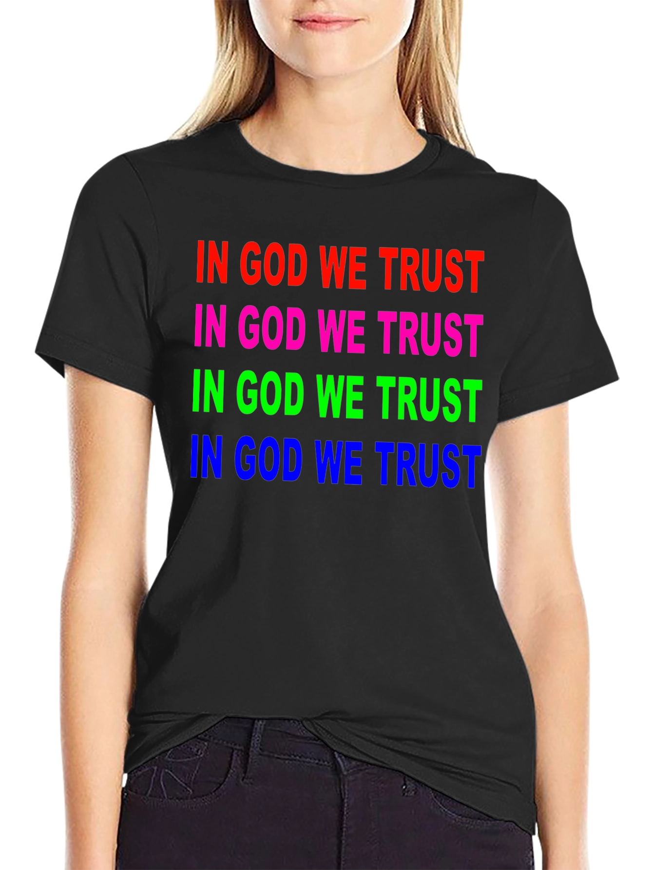 Black In God We Trust Graphic T-Shirt - Unisex view 2