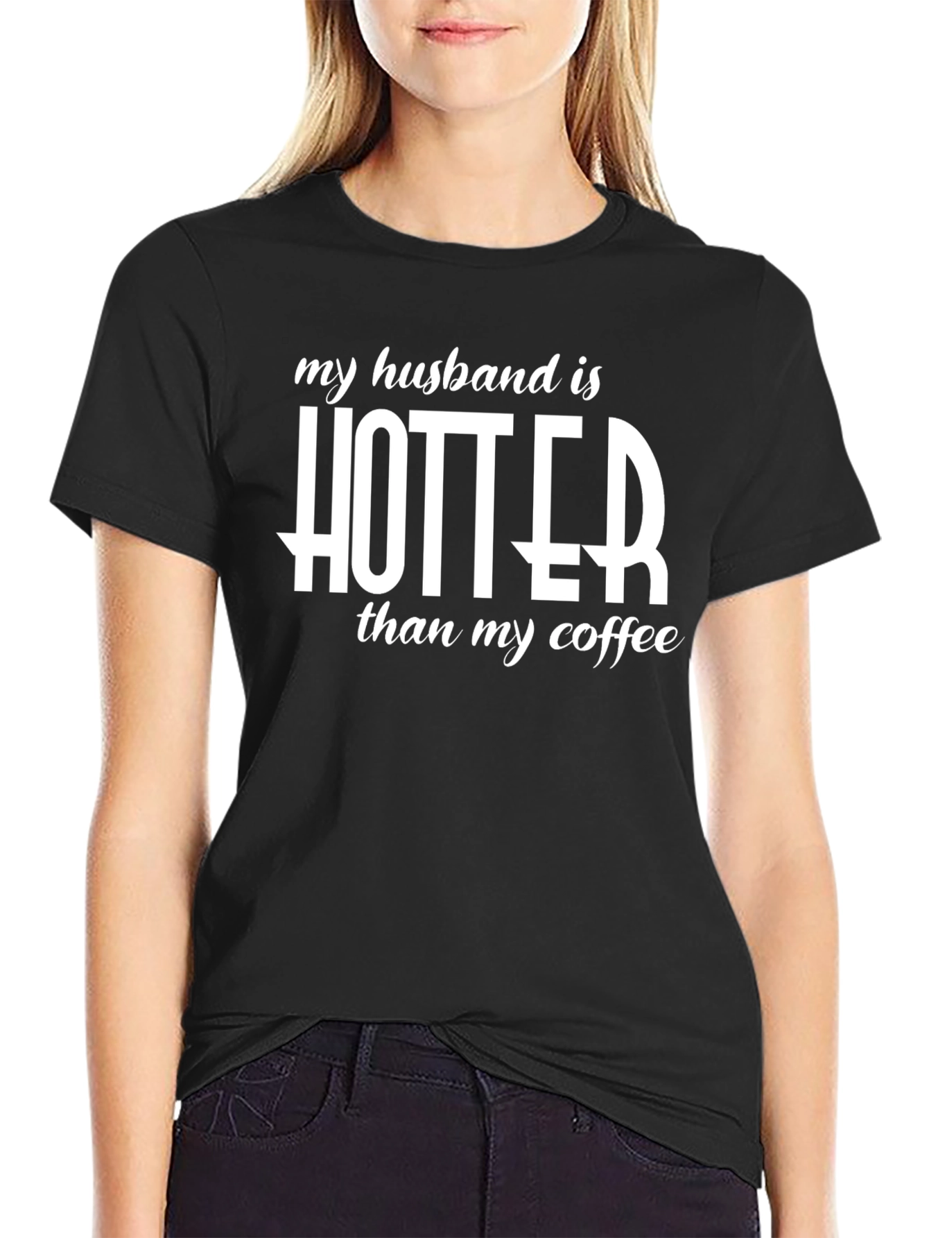 Black Hot Husband Tee - Coffee Lover's Humor view 2