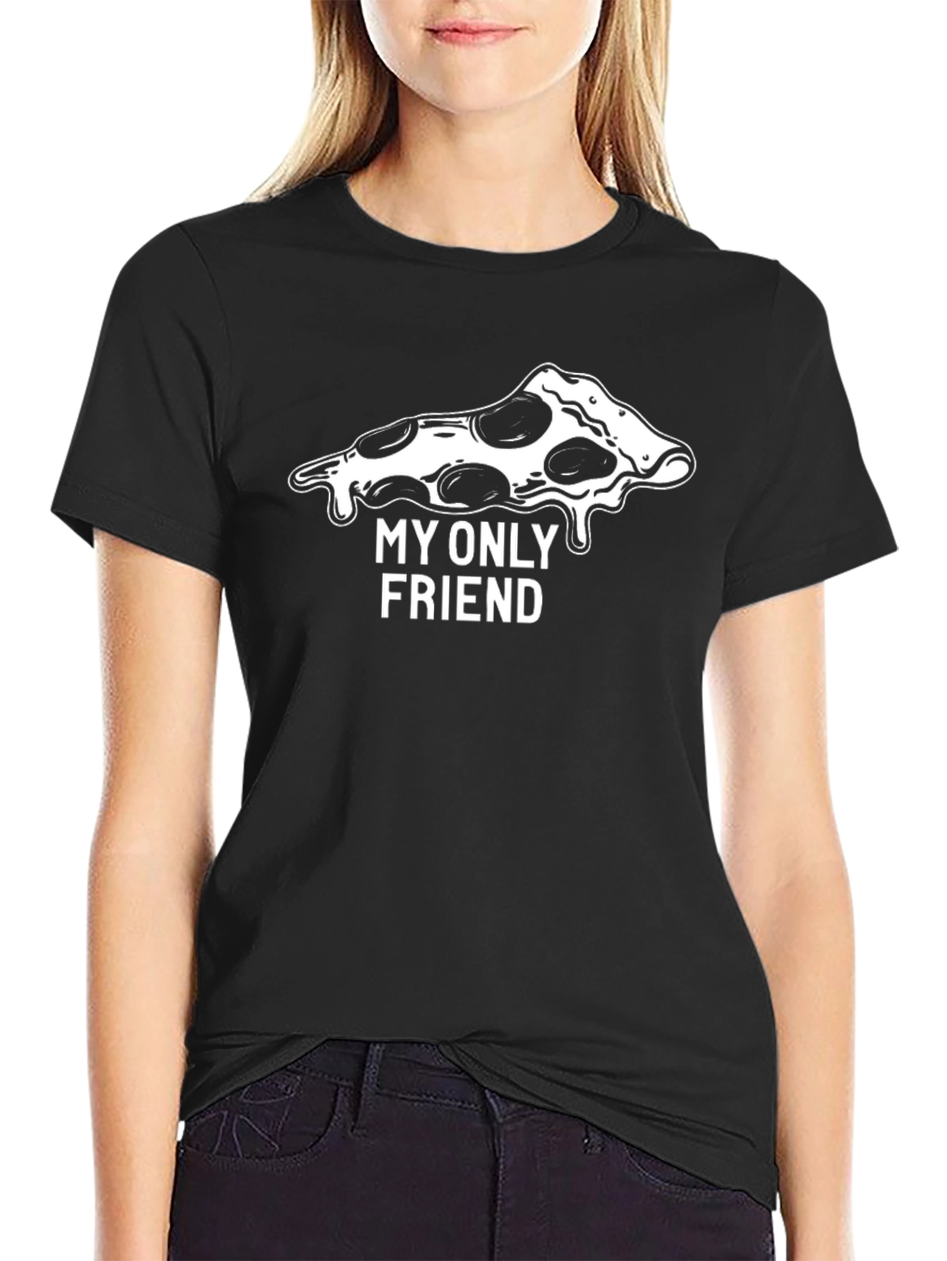 Black Pizza My Only Friend Graphic T-Shirt view 2