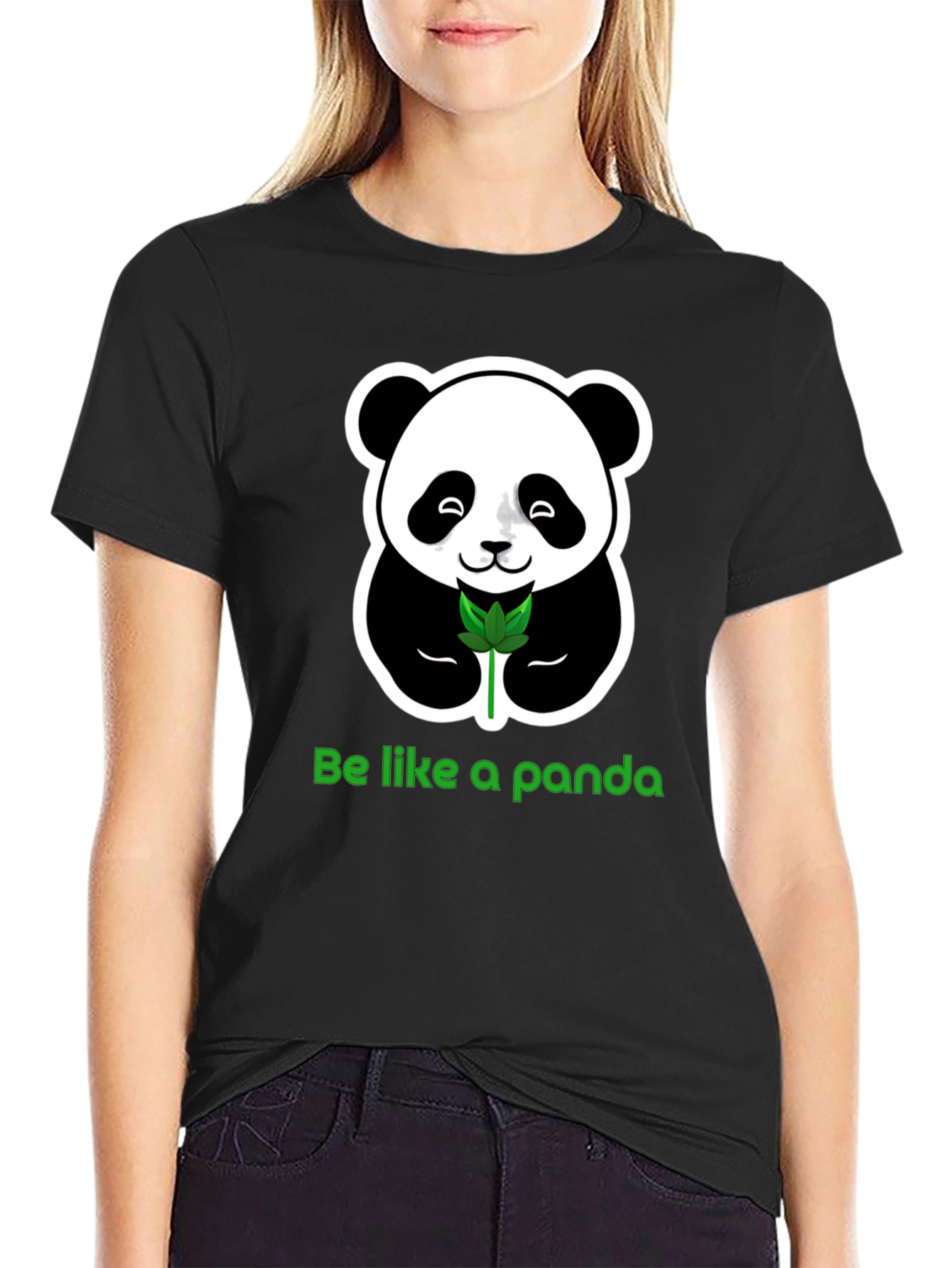 Black Be Like a Panda Graphic Tee - Relaxed Fit view 2