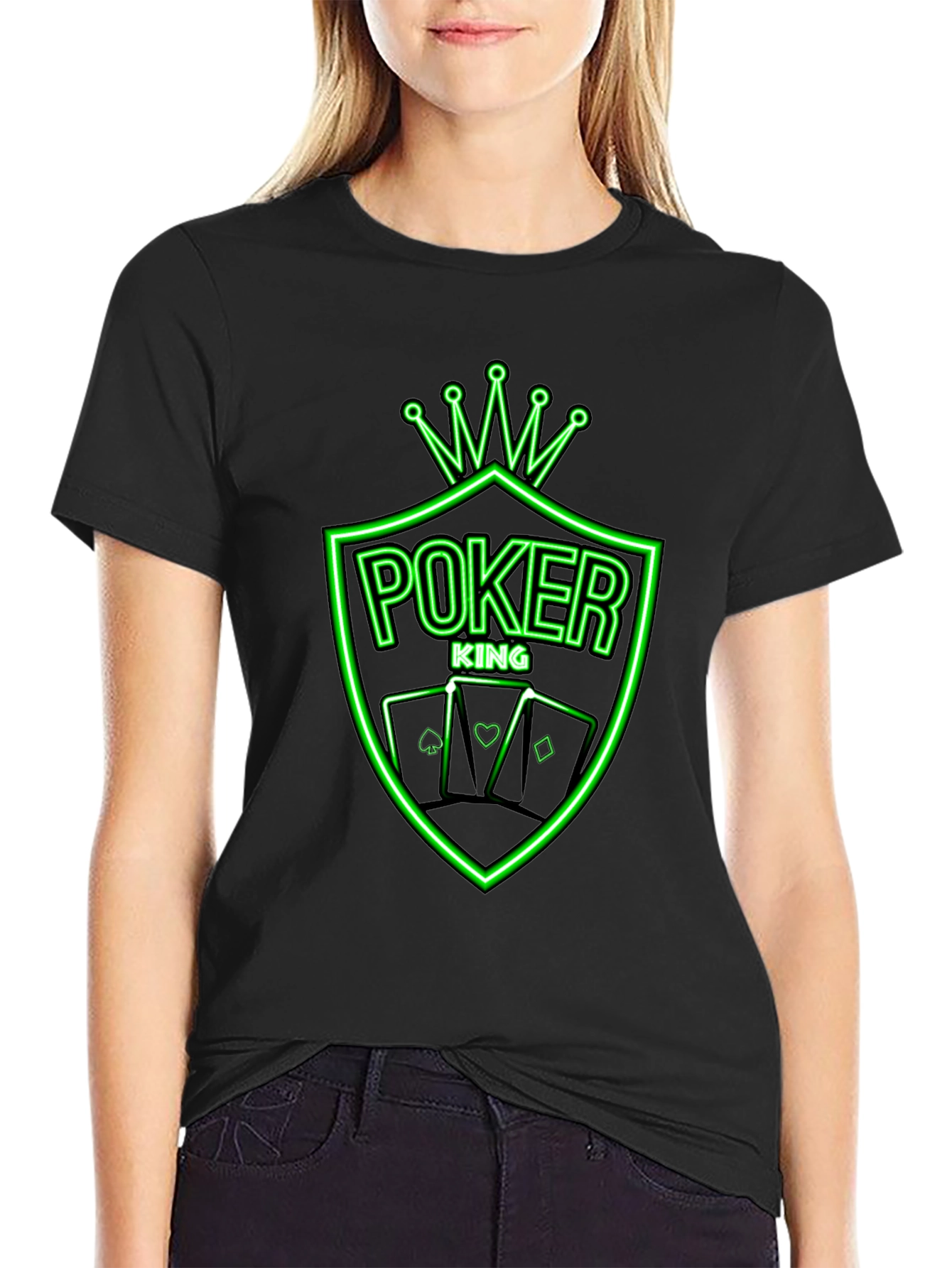 Black Poker King Neon Graphic Tee - Black view 2