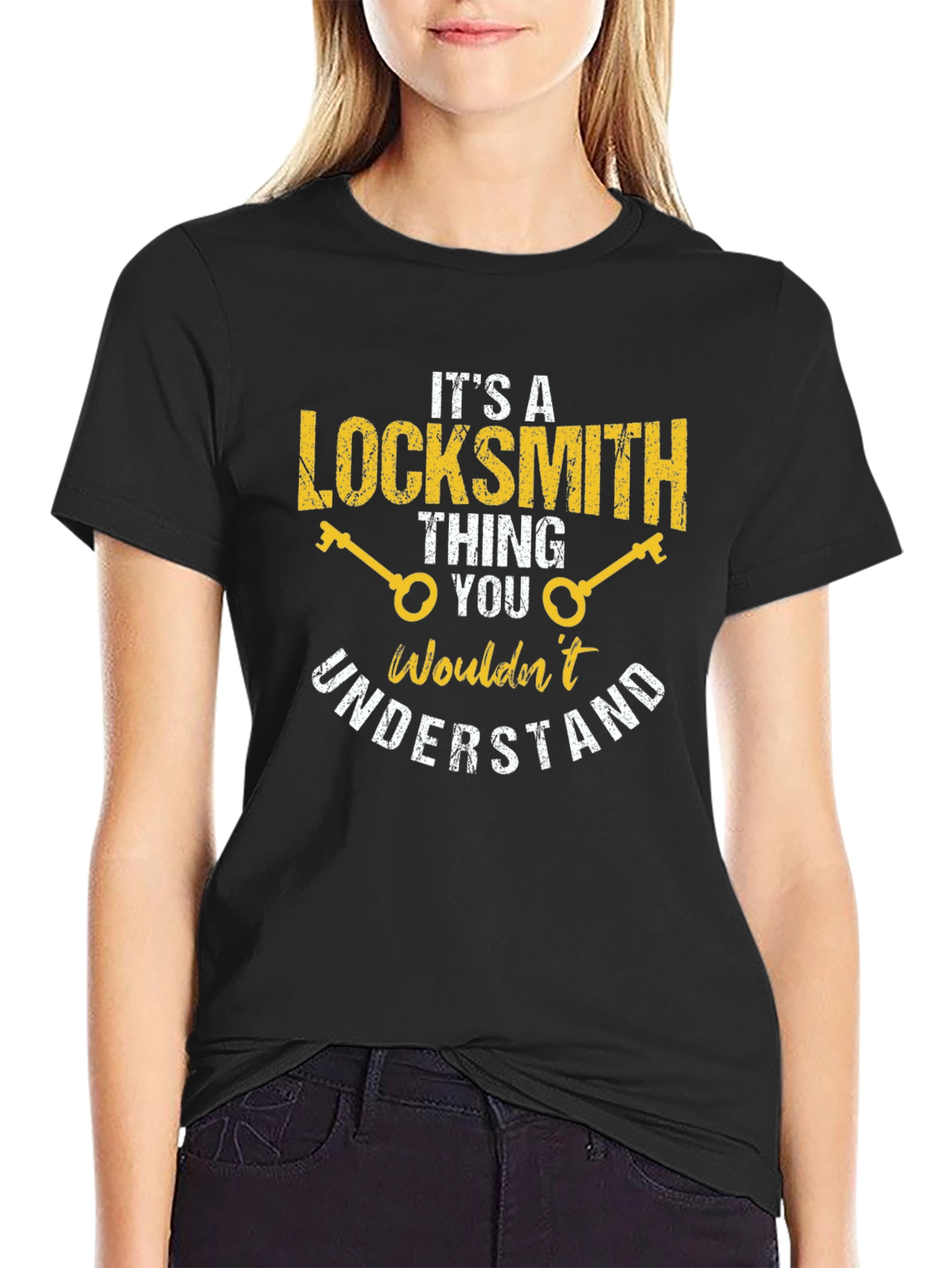 Black Locksmith Thing T-Shirt - Funny Profession Tee view 2