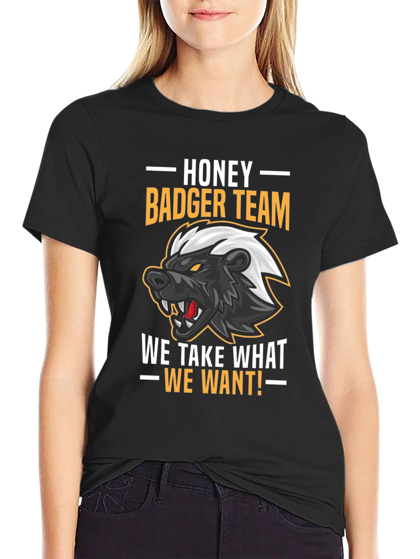 Black Honey Badger Team Graphic T-Shirt view 2