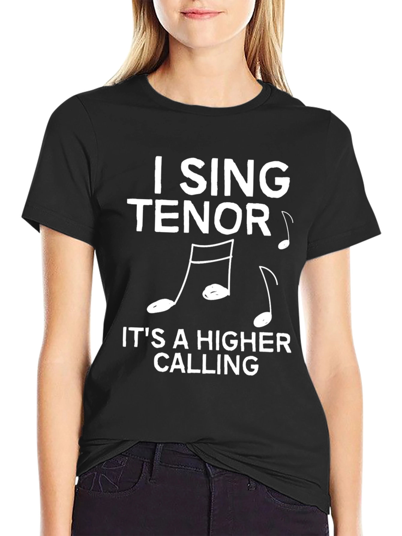 Black I Sing Tenor T-Shirt - Higher Calling Music Tee view 2