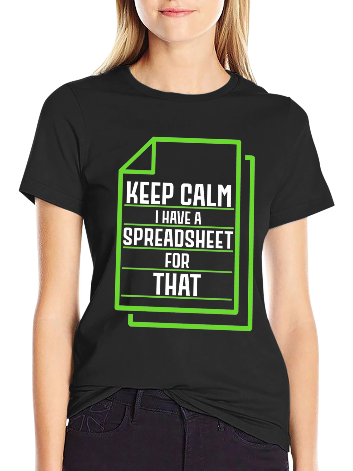 Black Keep Calm I Have a Spreadsheet T-Shirt view 2