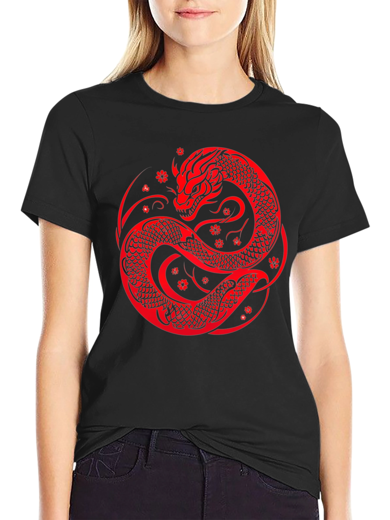 Black Dragon Circle Graphic Tee view 2