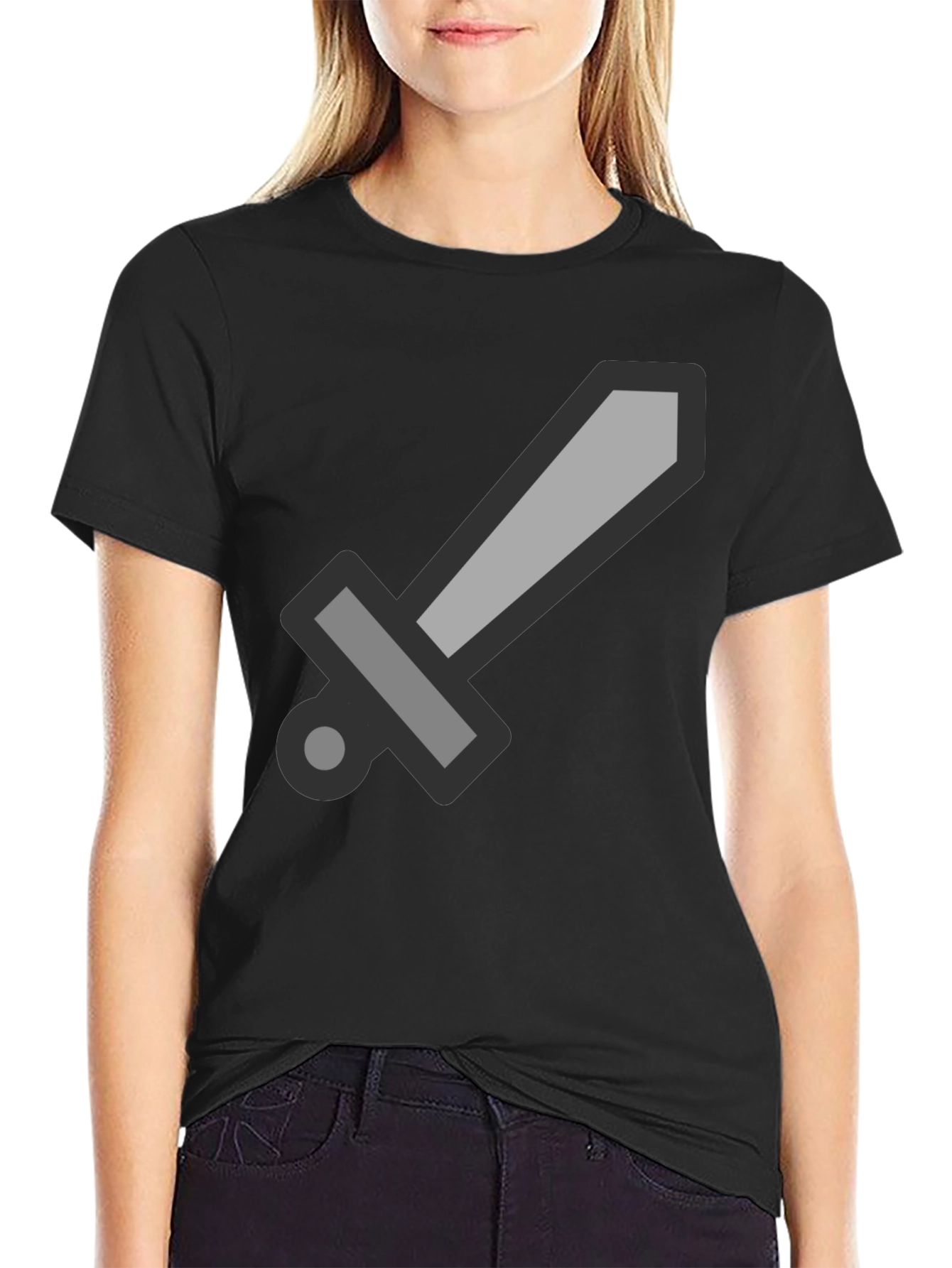 Black Sword Graphic Tee - Stylish Black Cotton T-Shirt view 2